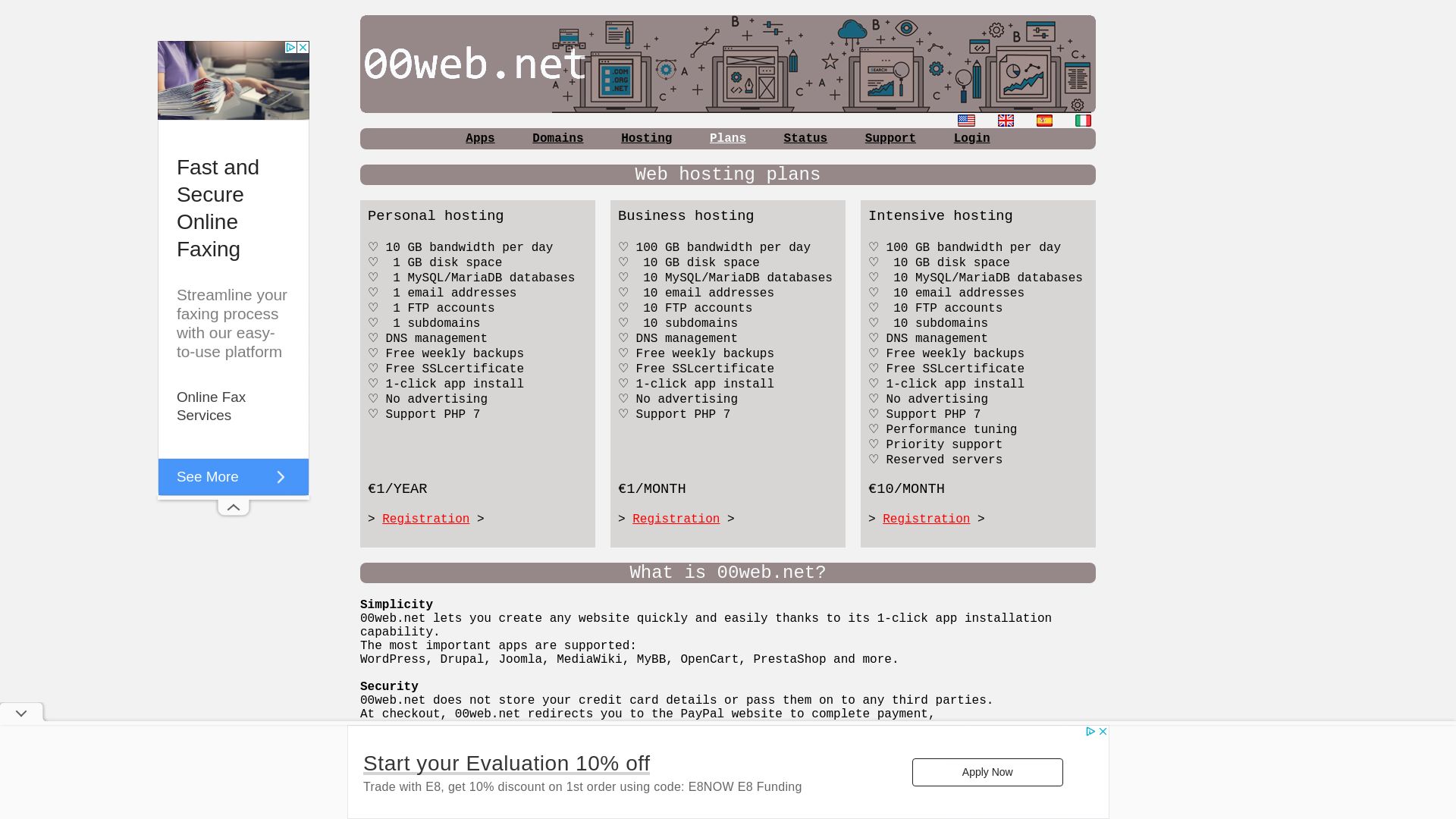 вебсайт 00web.net Є   ONLINE