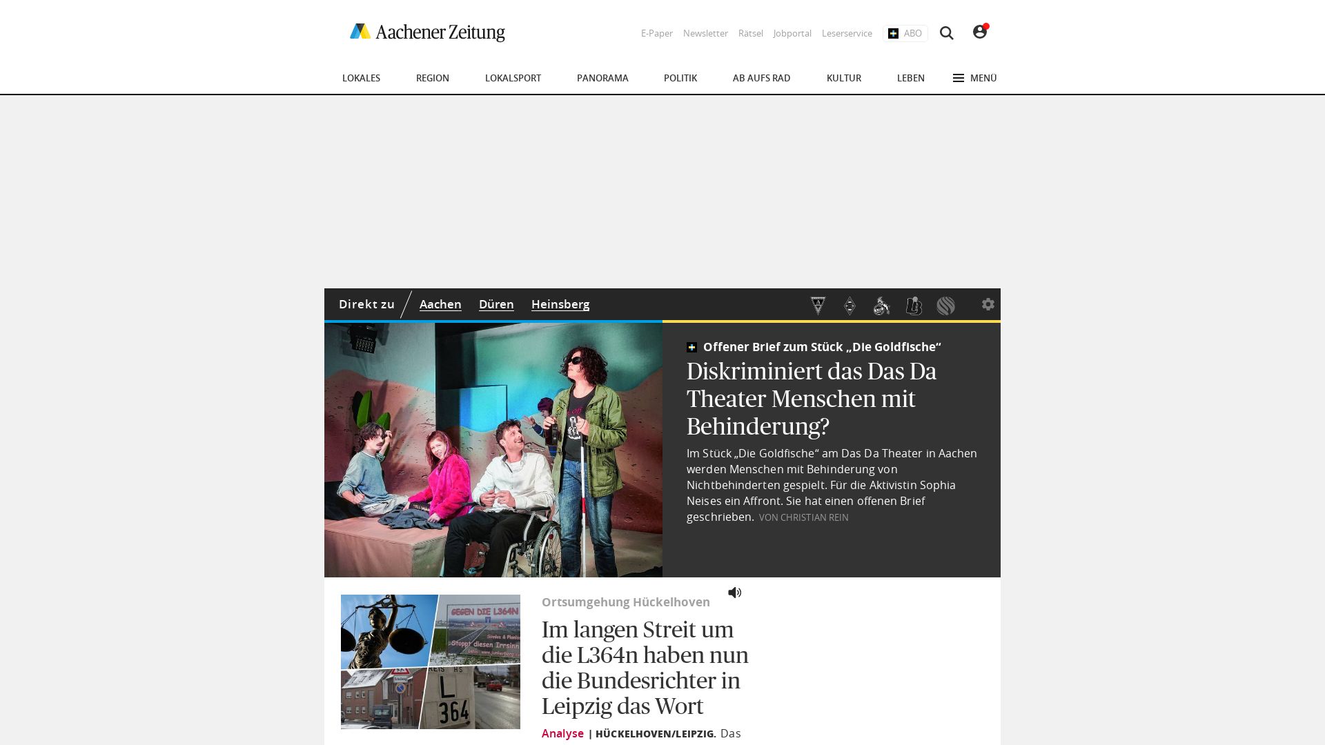 вебсайт aachener-zeitung.de Є   ONLINE