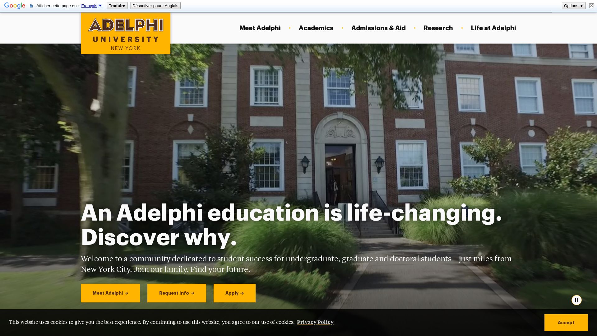 вебсайт adelphi.edu Є   ONLINE