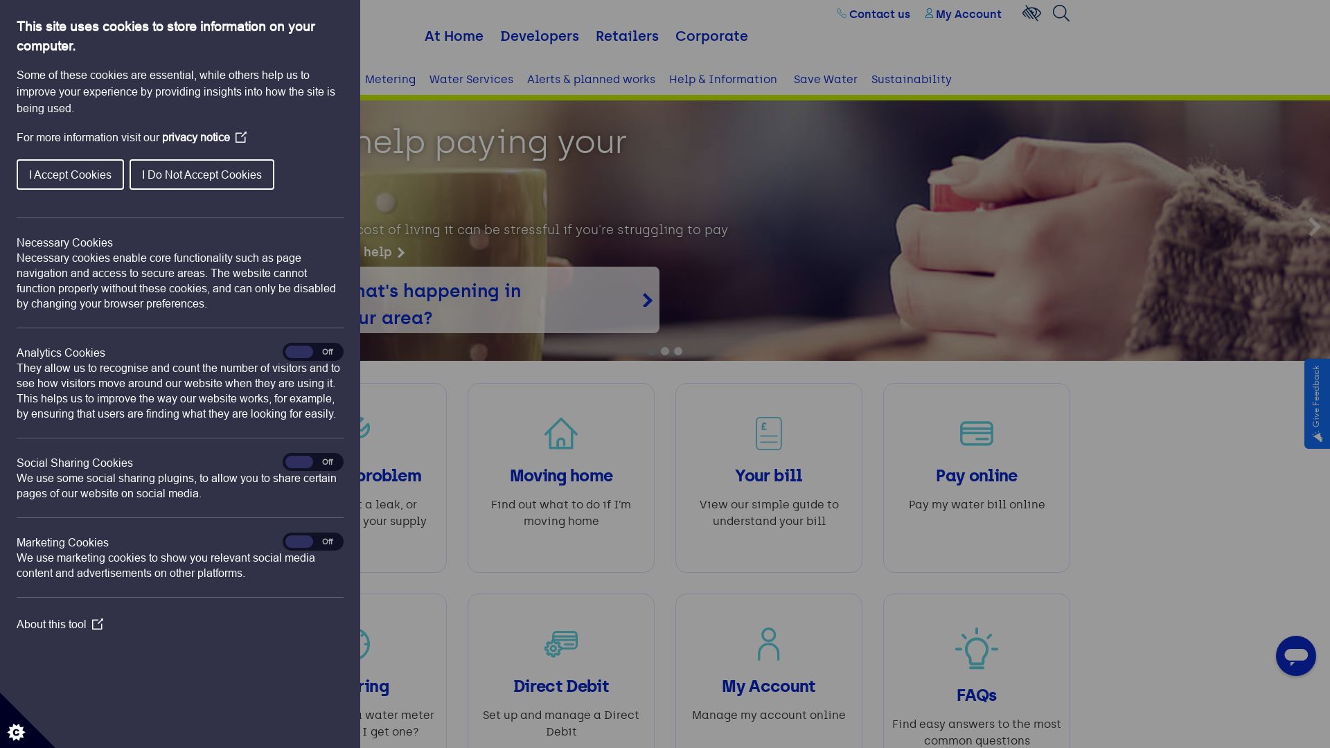 вебсайт affinitywater.co.uk Є   ONLINE