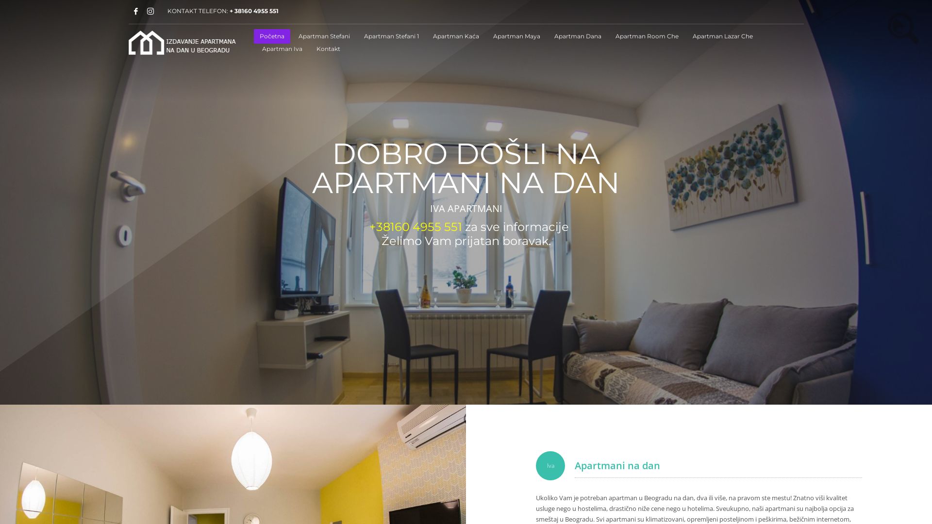 вебсайт apartmaninadan.rs Є   ONLINE