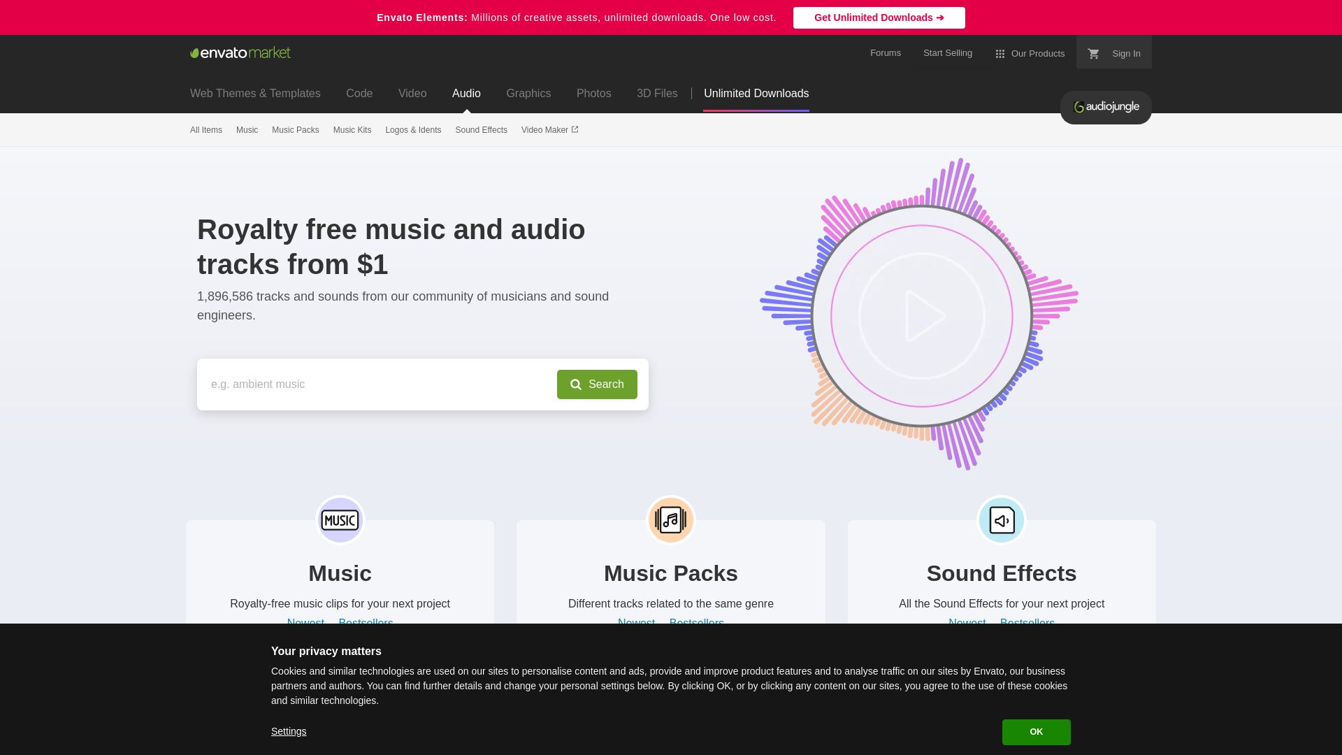 вебсайт audiojungle.net Є   ONLINE