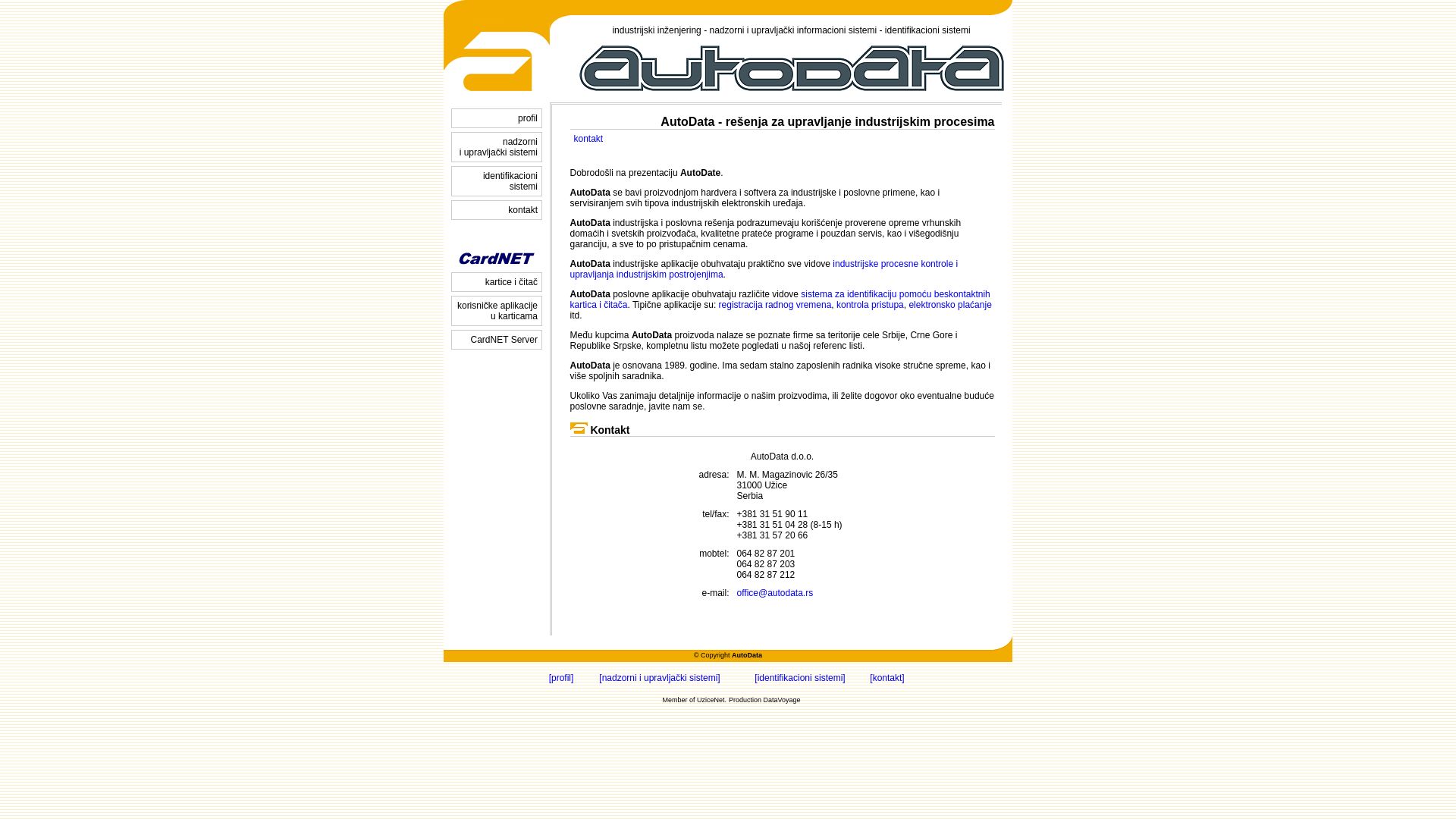 вебсайт autodata.rs Є   ONLINE
