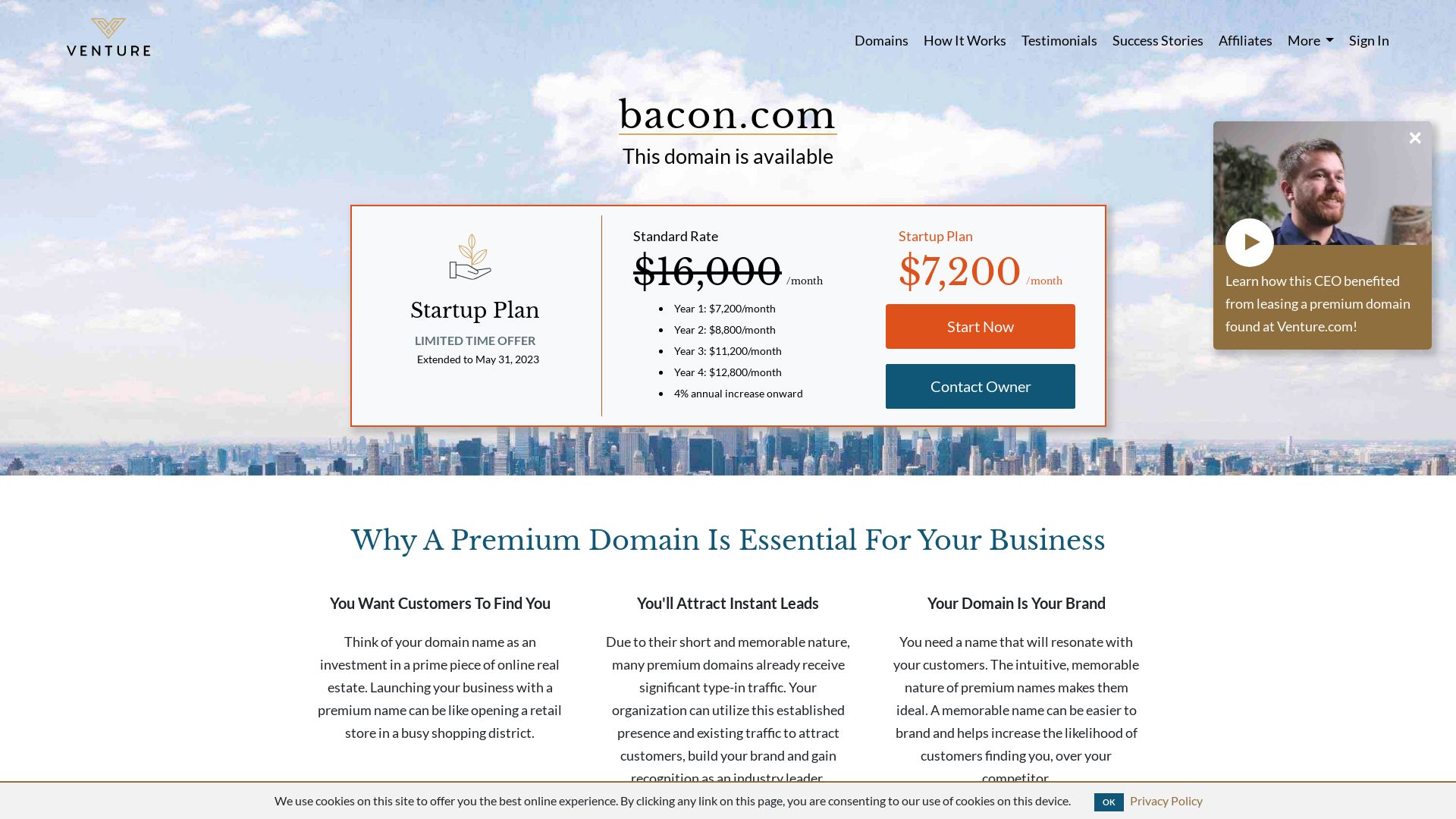 вебсайт bacon.com Є   ONLINE