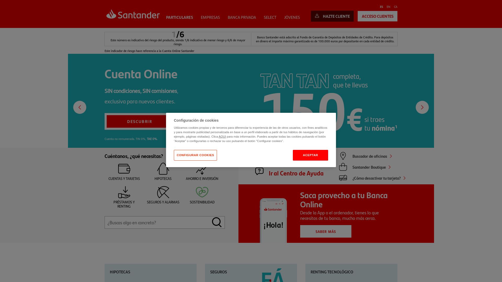 вебсайт bancosantander.es Є   ONLINE