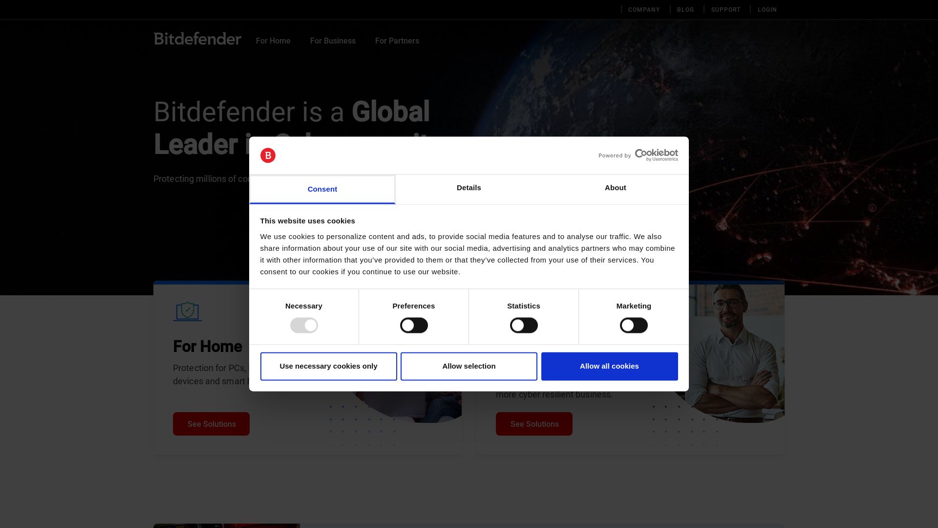 вебсайт bitdefender.com Є   ONLINE