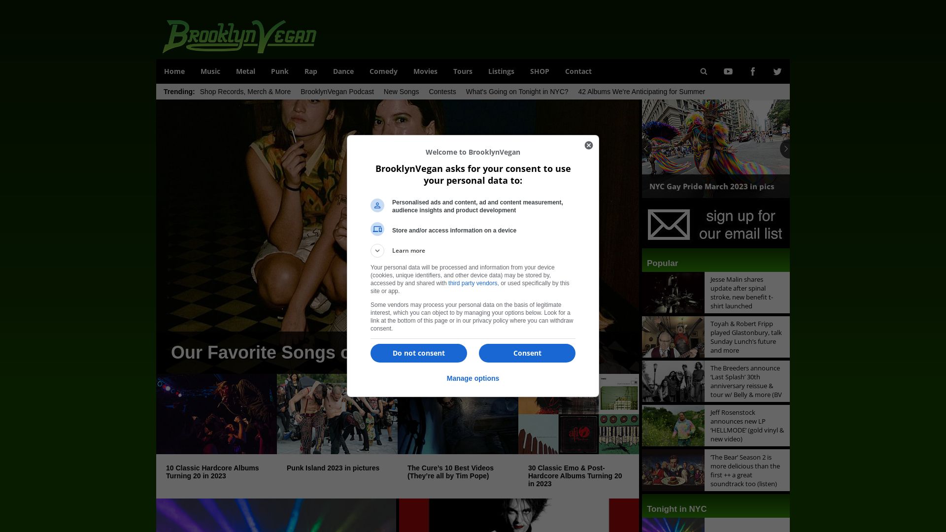 вебсайт brooklynvegan.com Є   ONLINE