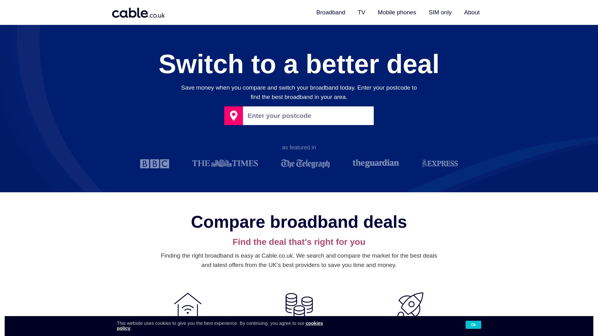 вебсайт cable.co.uk Є   ONLINE