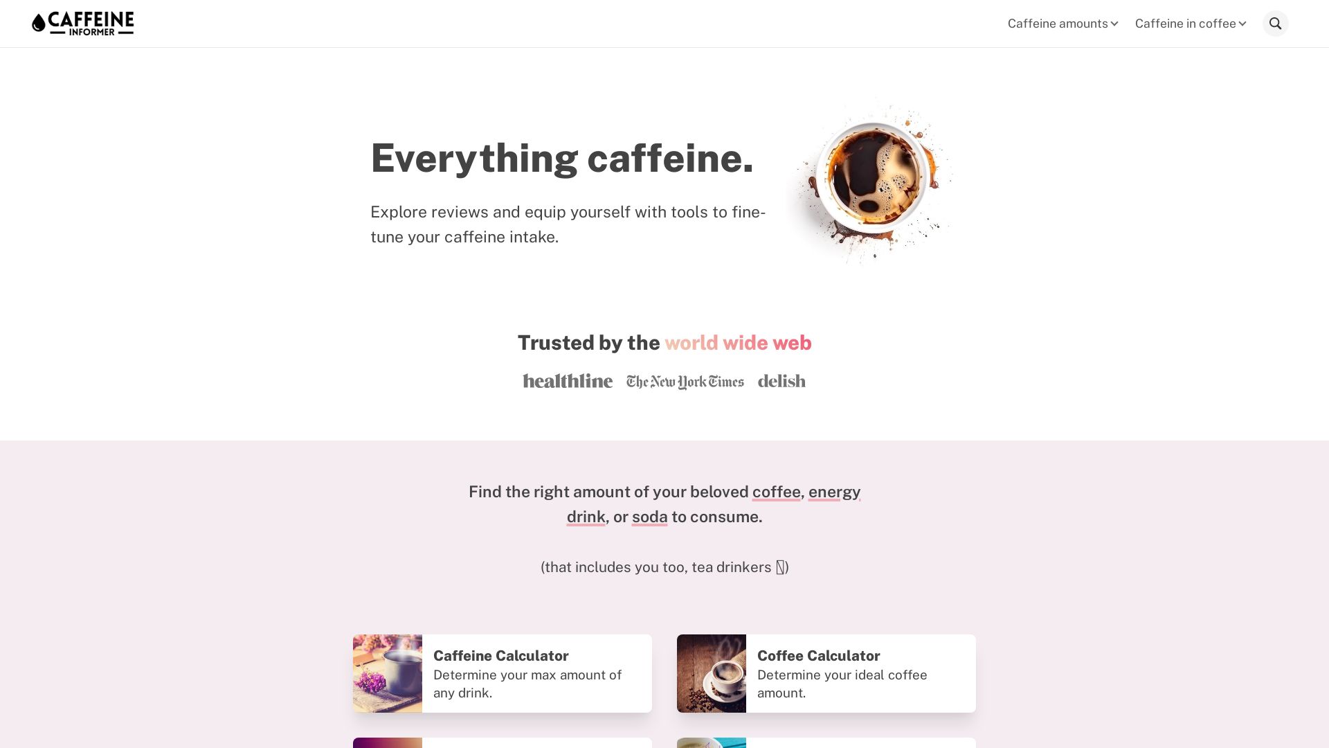 вебсайт caffeineinformer.com Є   ONLINE