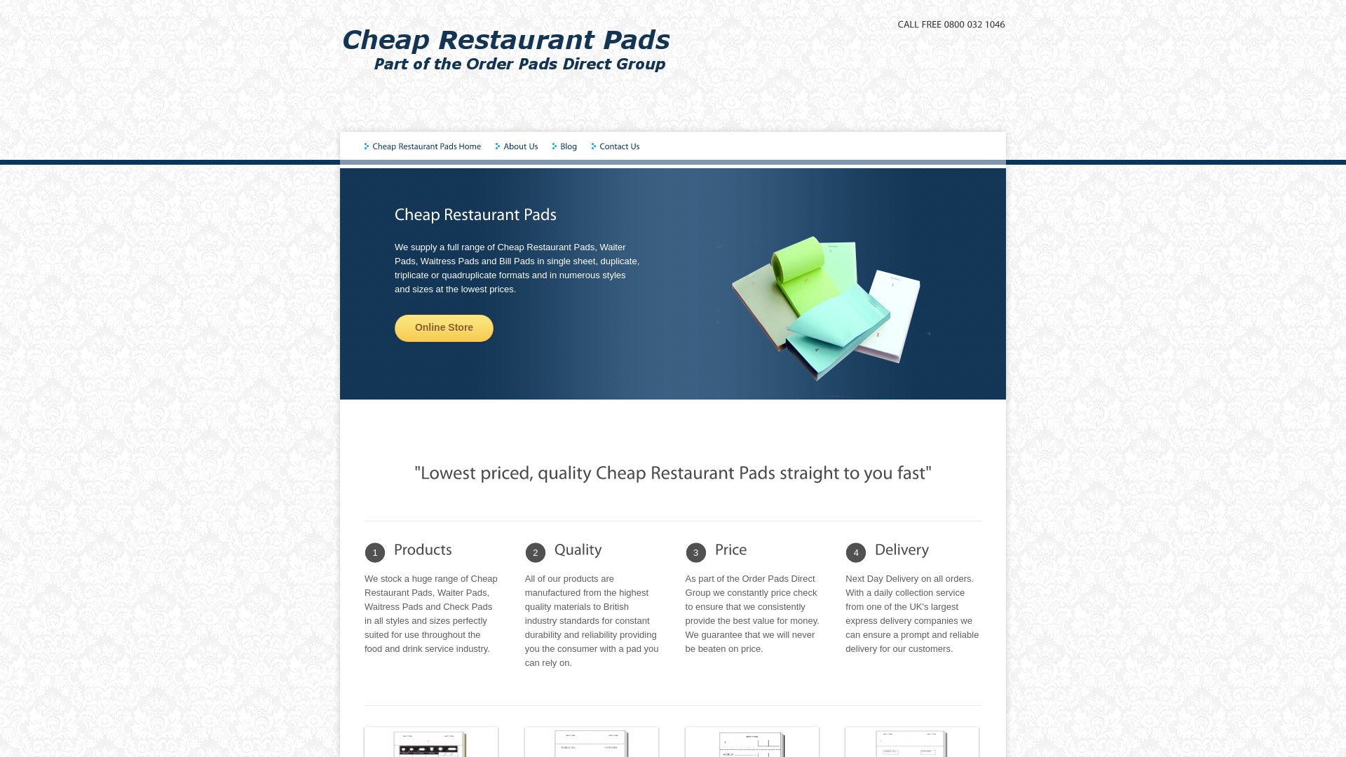 вебсайт cheaprestaurantpads.com Є   ONLINE