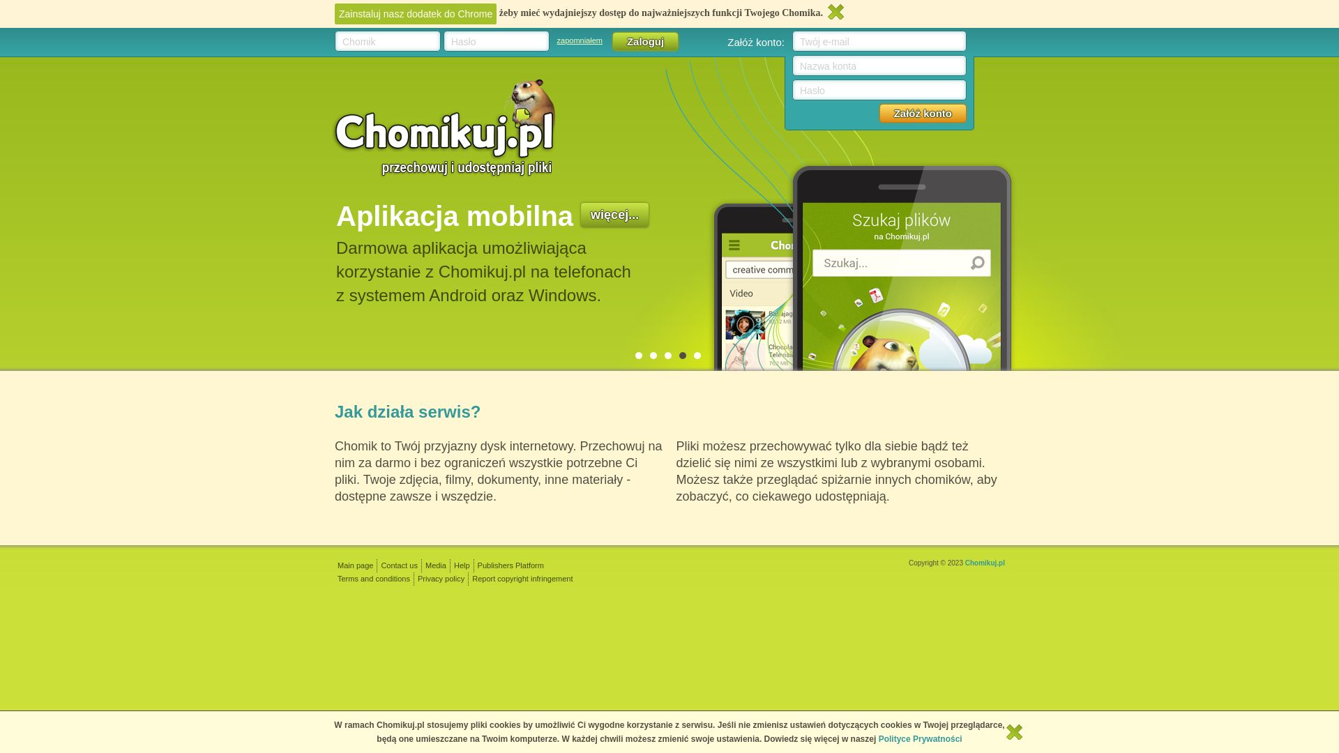 вебсайт chomikuj.pl Є   ONLINE