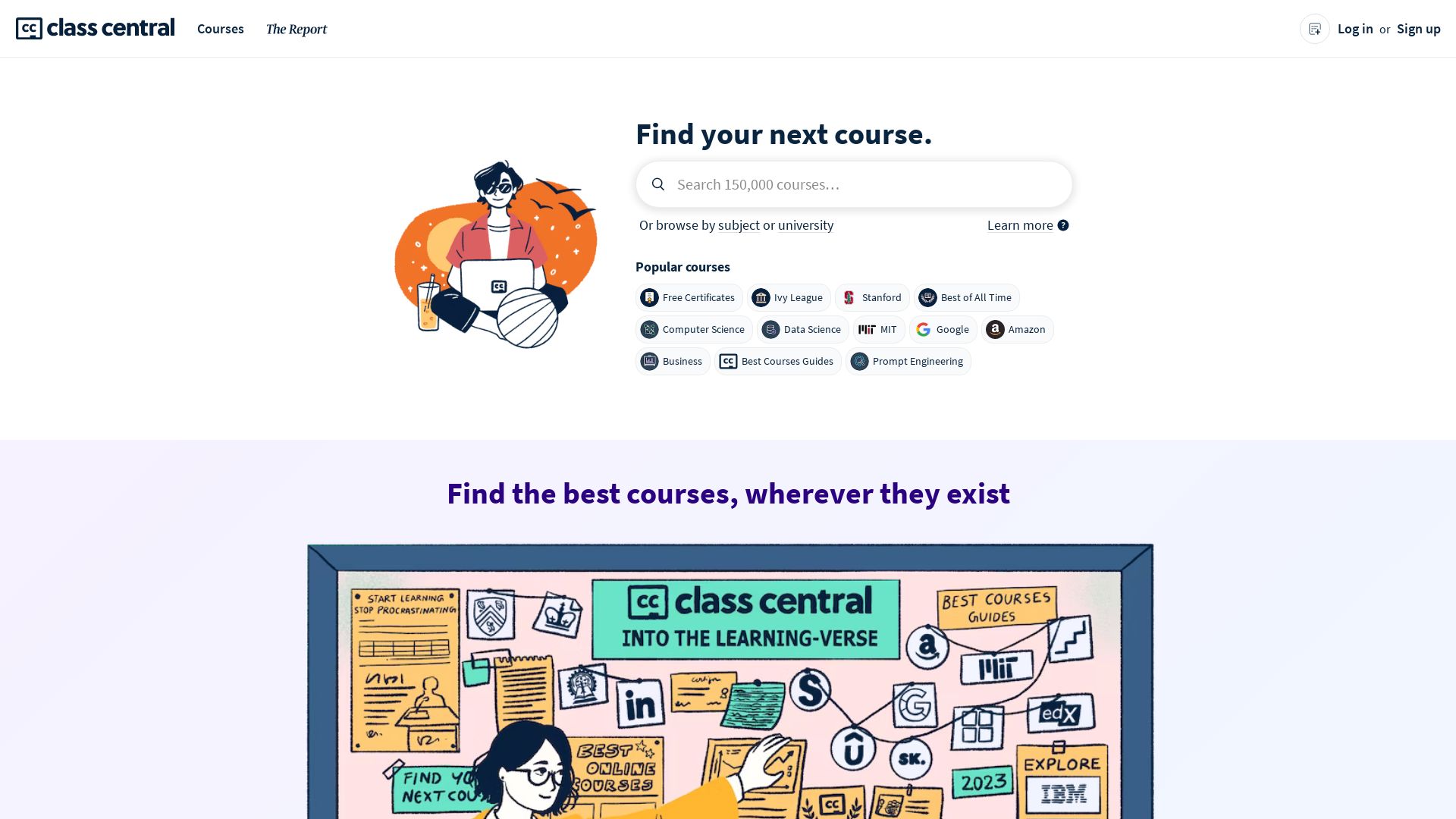 вебсайт classcentral.com Є   ONLINE
