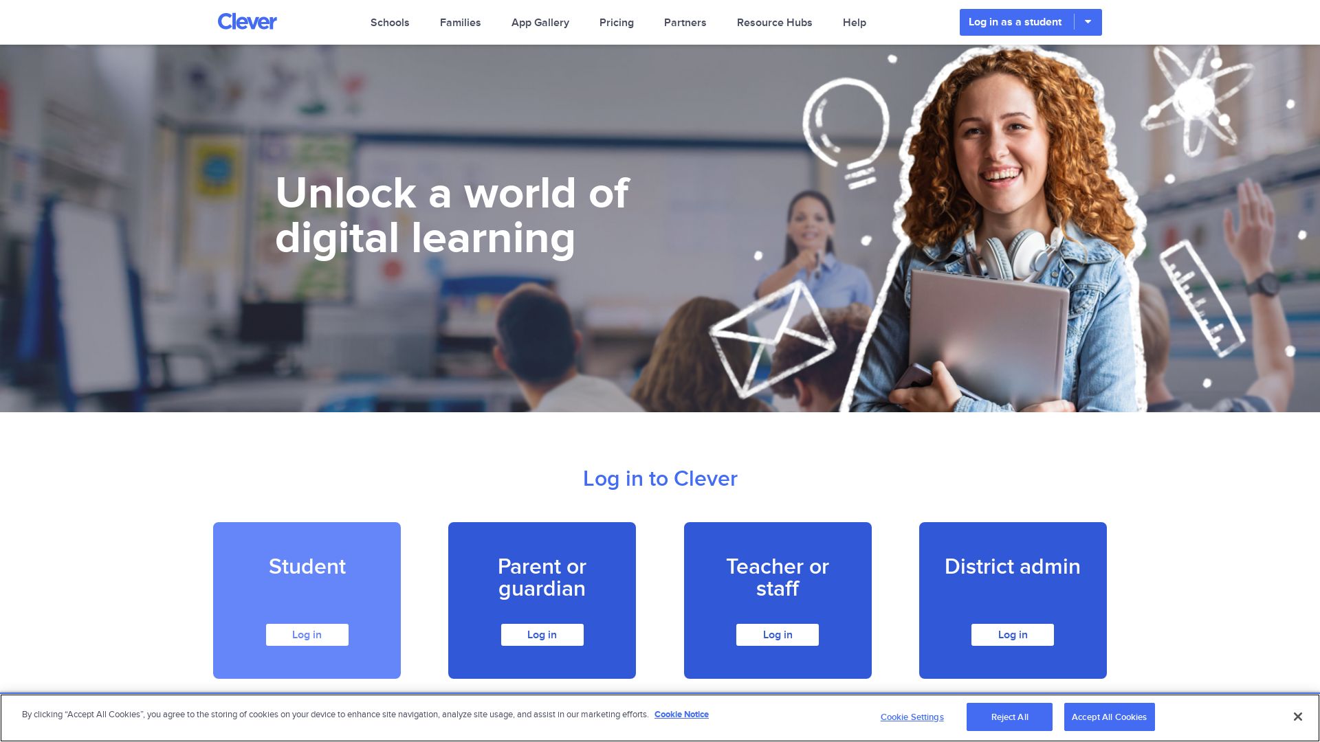 вебсайт clever.com Є   ONLINE