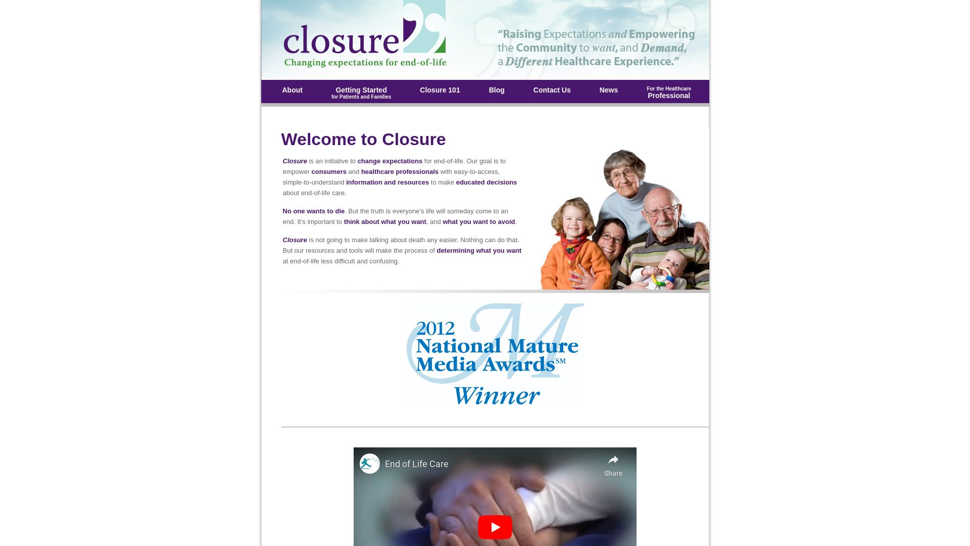 вебсайт closure.org Є   ONLINE