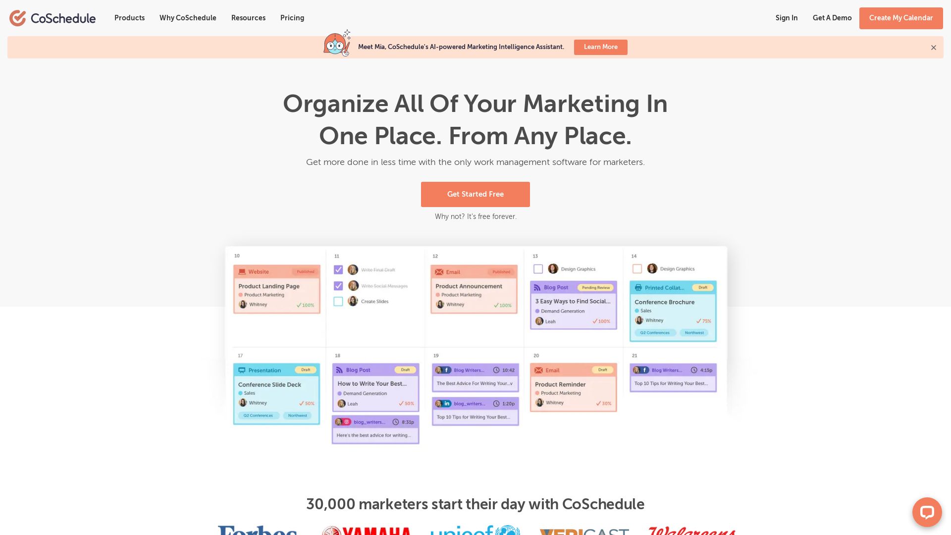 вебсайт coschedule.com Є   ONLINE