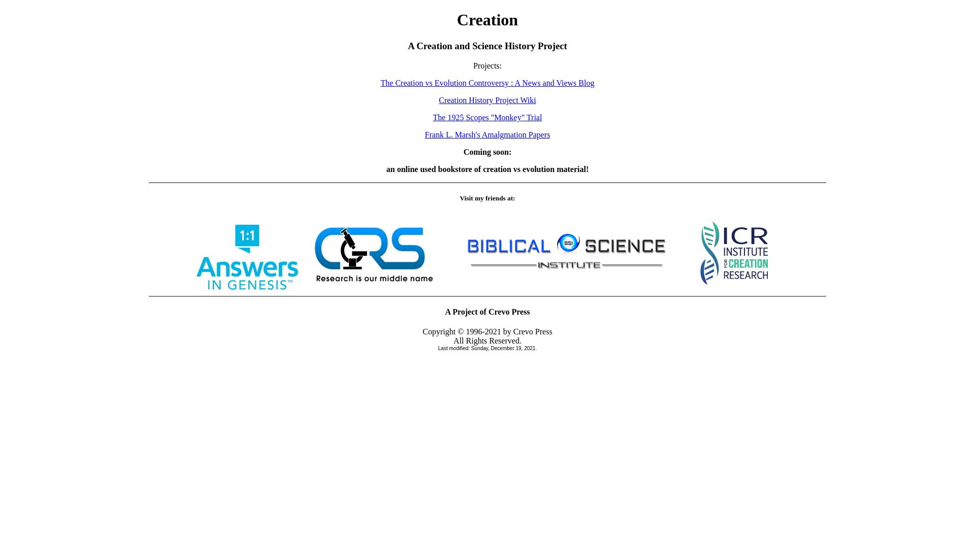 вебсайт creation.org Є   ONLINE