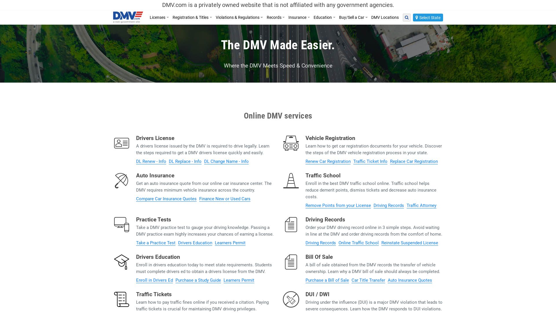вебсайт dmv.com Є   ONLINE