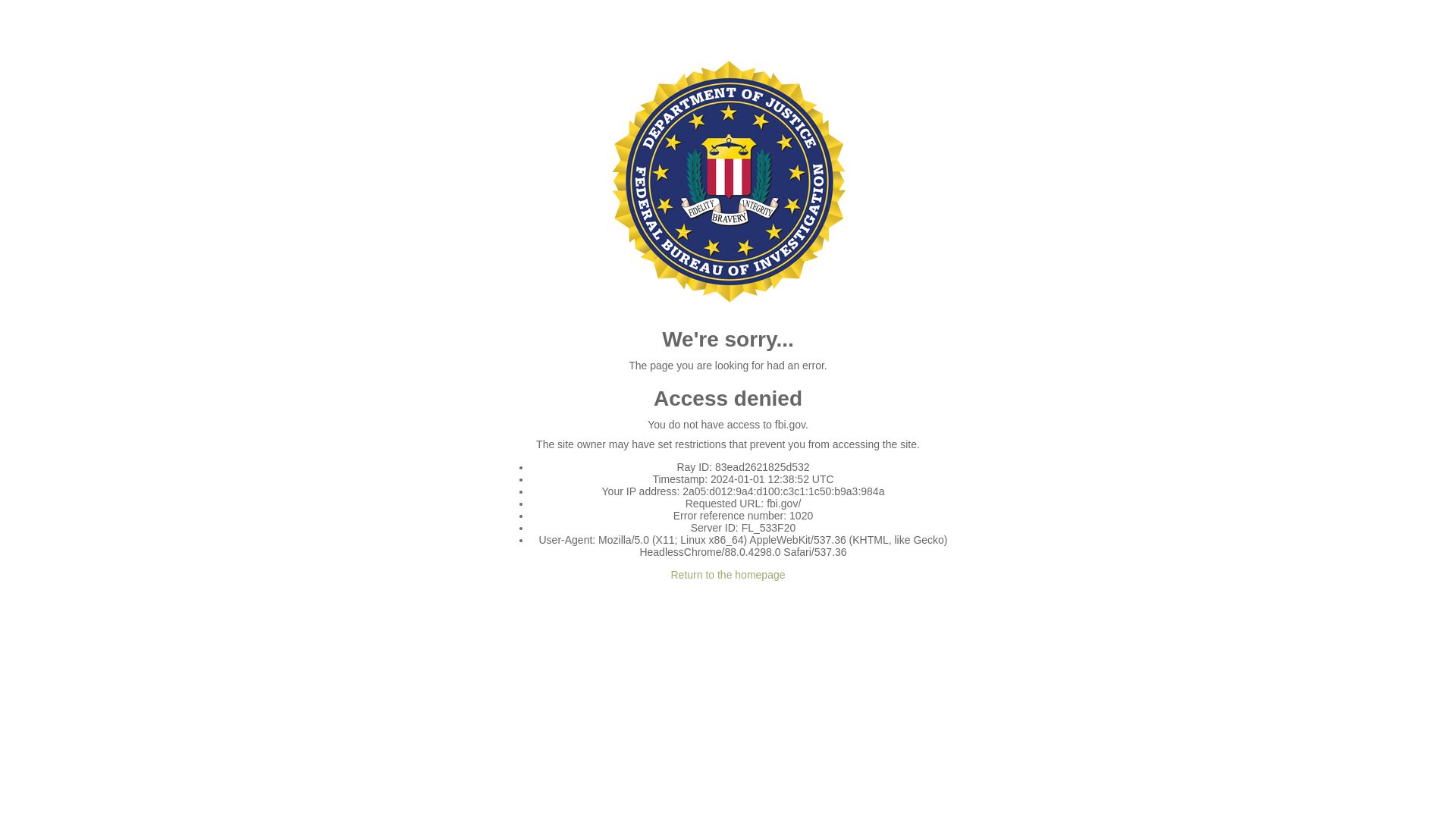 вебсайт fbi.gov Є   ONLINE