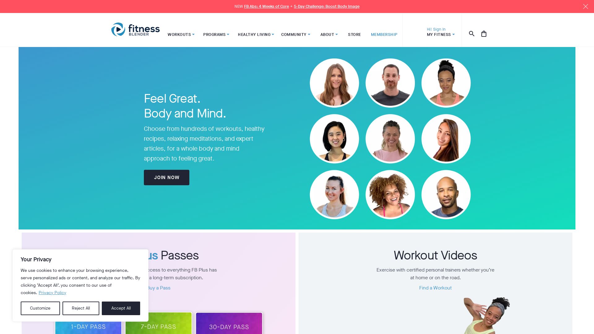 вебсайт fitnessblender.com Є   ONLINE