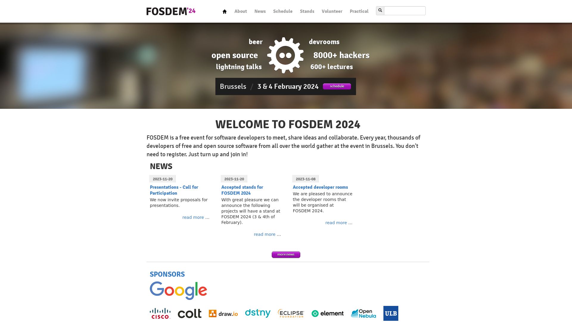 вебсайт fosdem.org Є   ONLINE