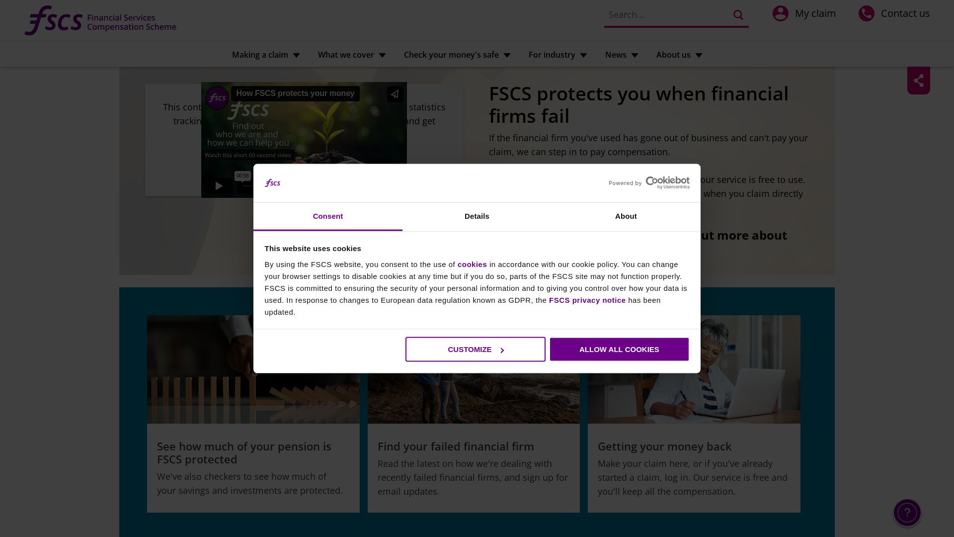 вебсайт fscs.org.uk Є   ONLINE