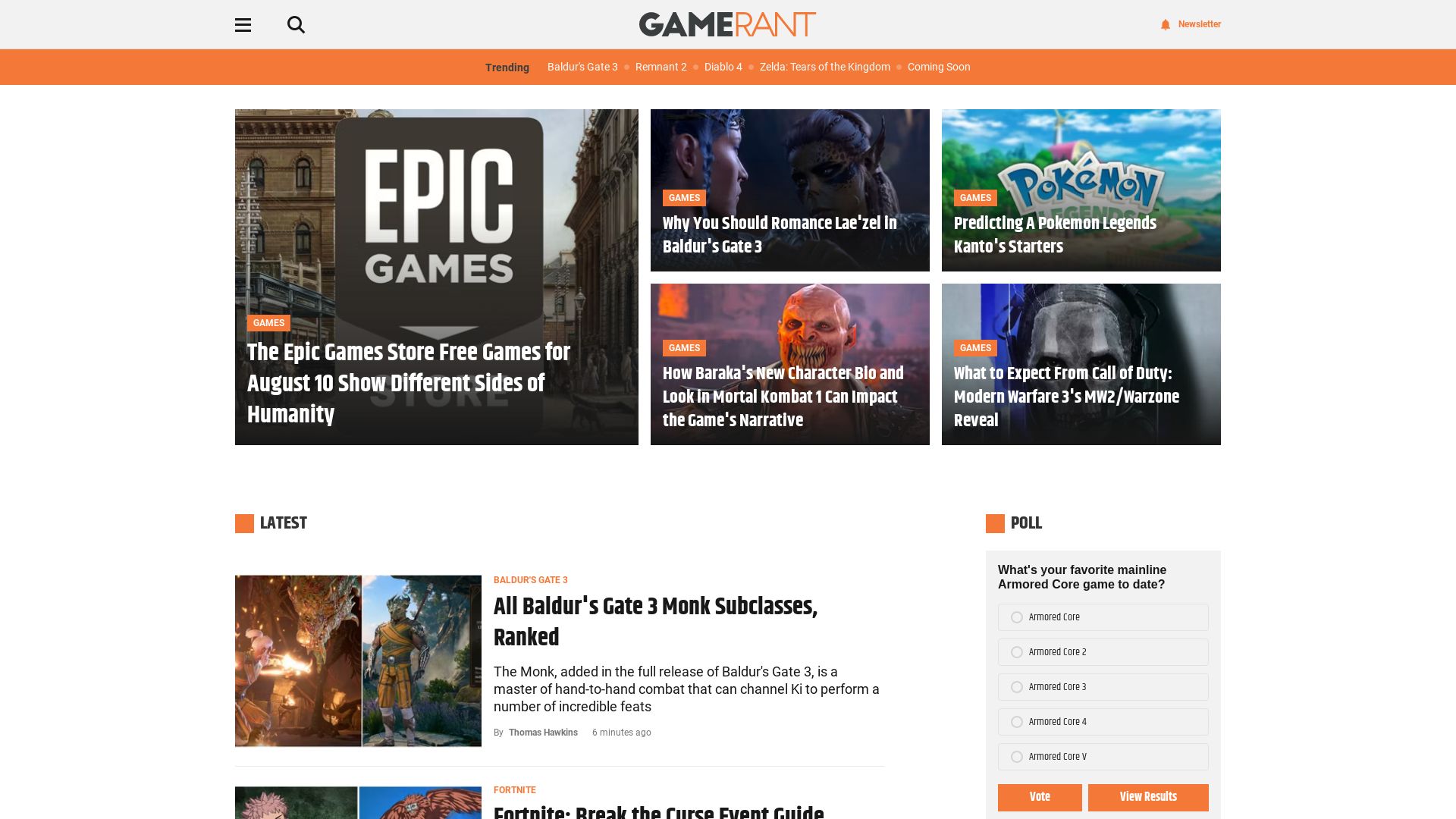вебсайт gamerant.com Є   ONLINE