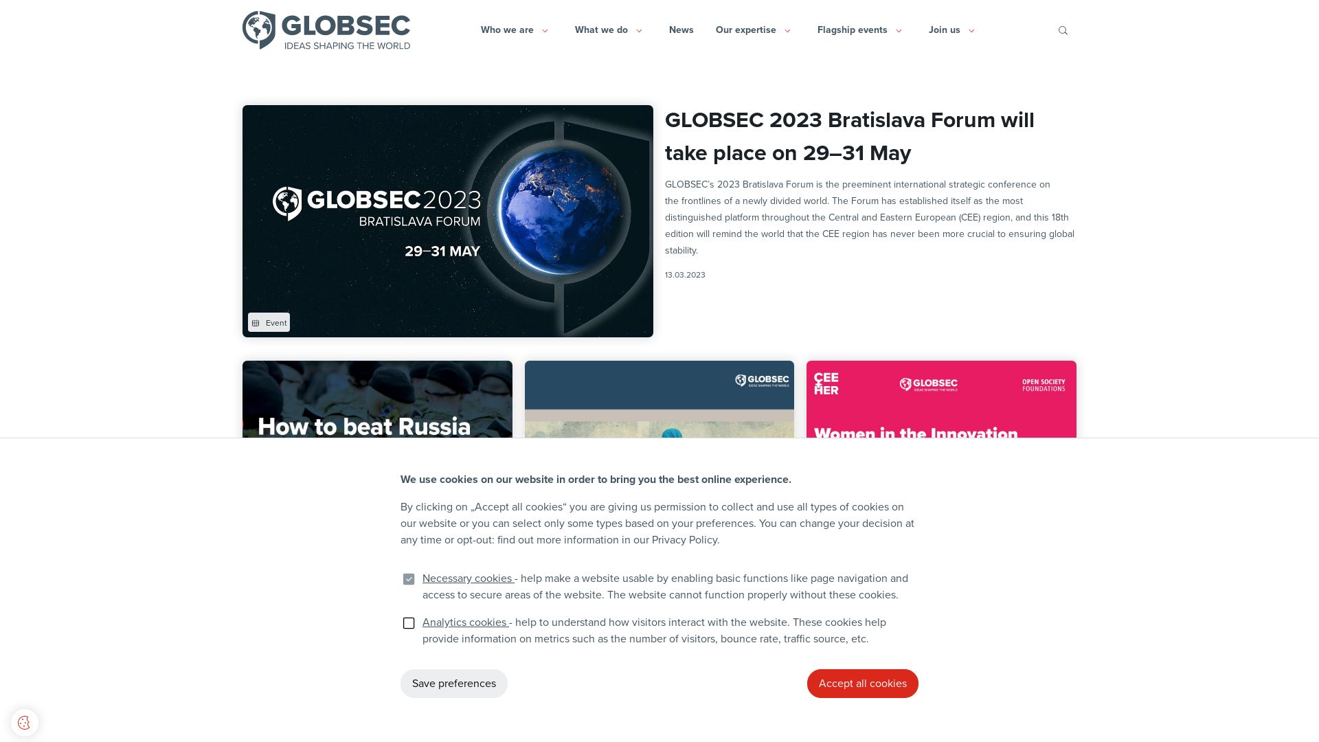 вебсайт globsec.org Є   ONLINE