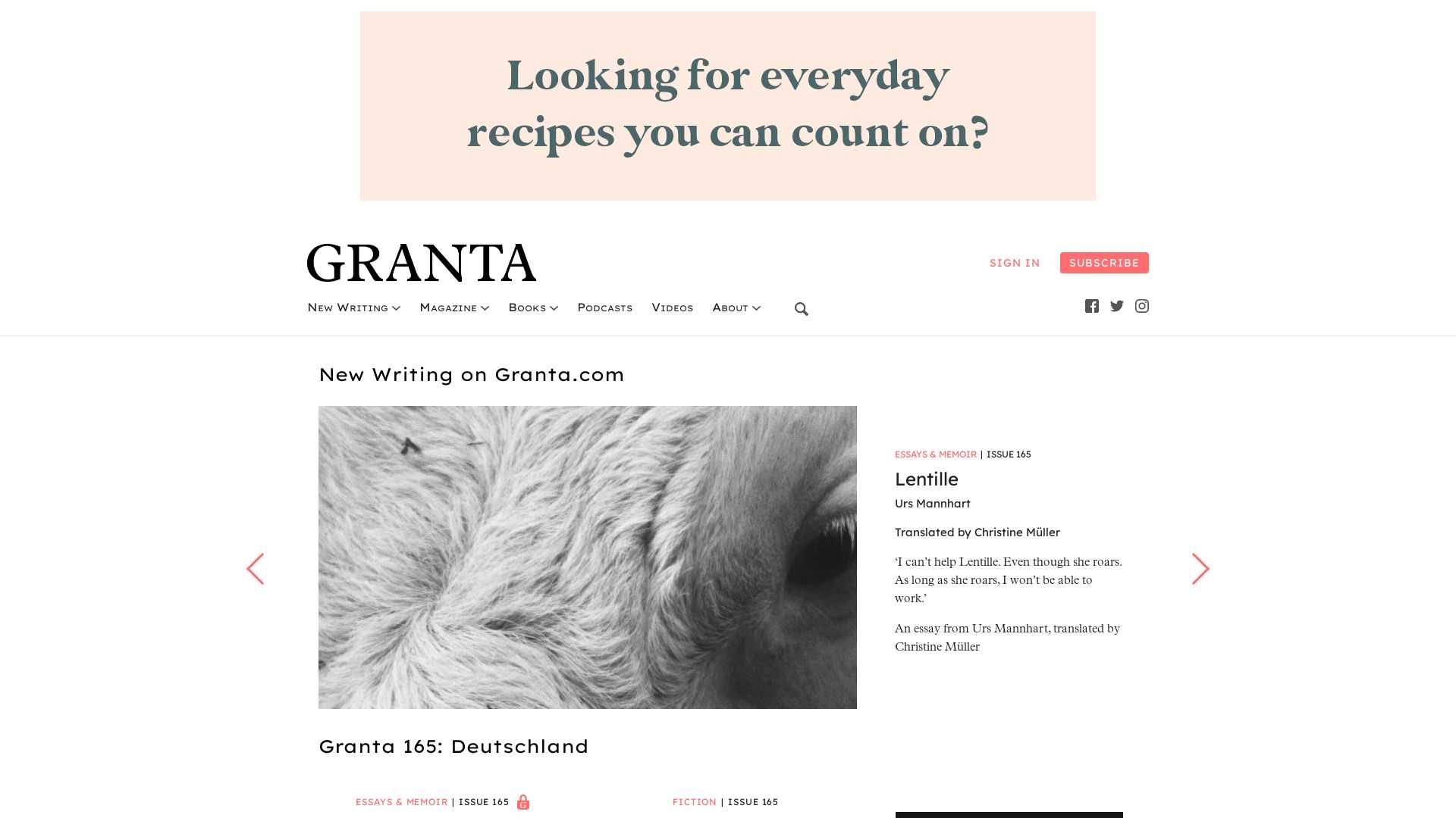 вебсайт granta.com Є   ONLINE