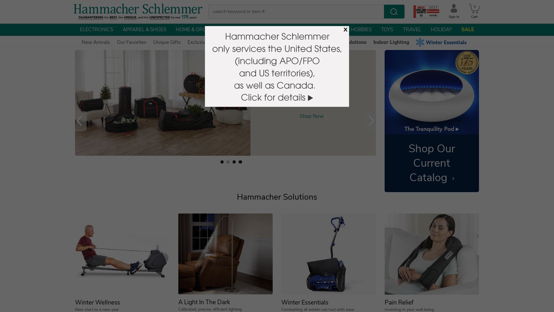 вебсайт hammacher.com Є   ONLINE