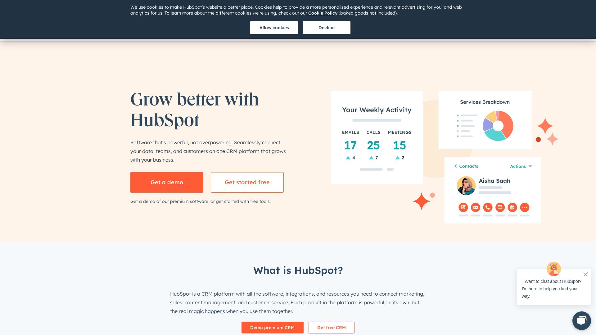 вебсайт hubspot.com Є   ONLINE