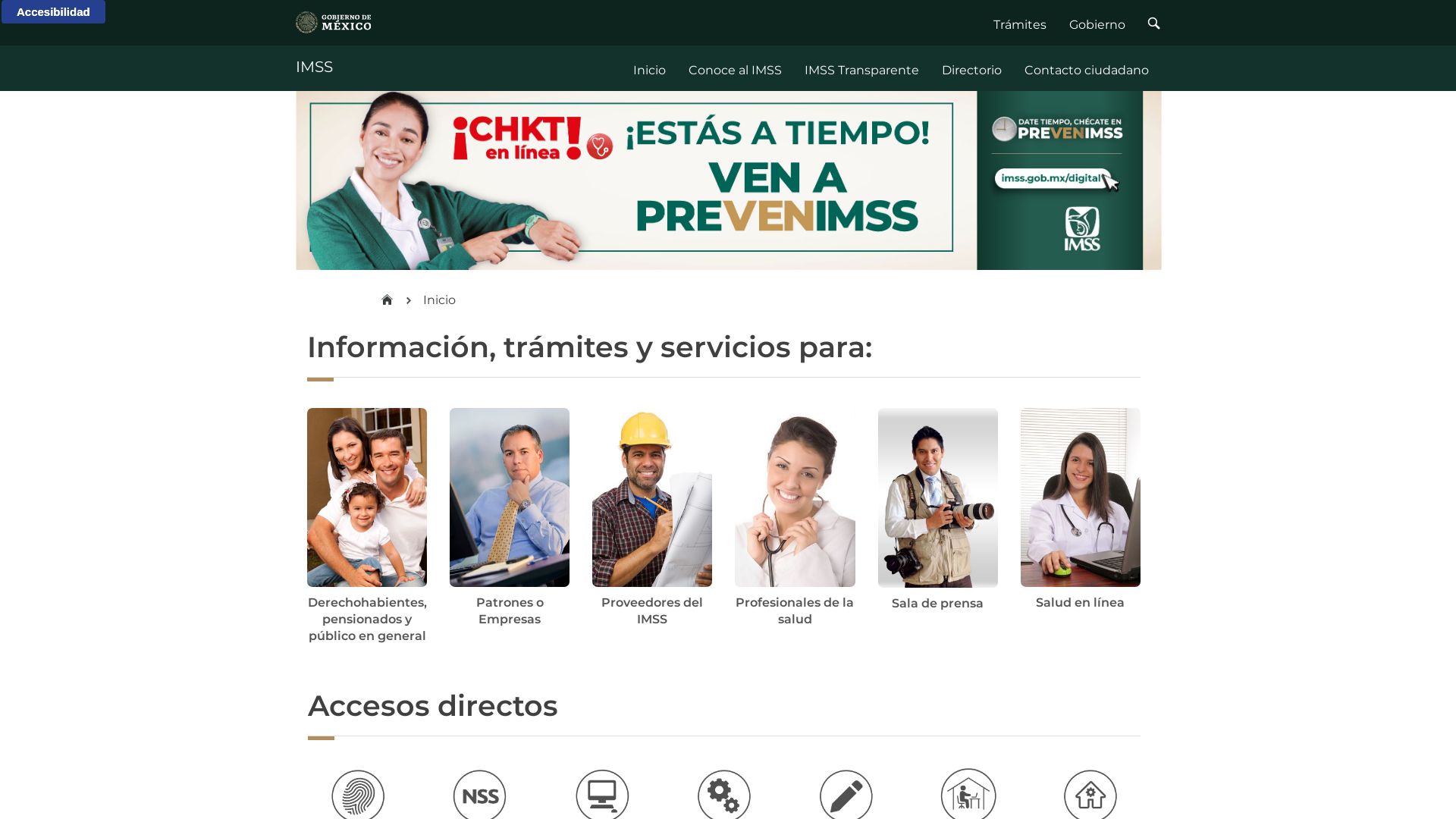 вебсайт imss.gob.mx Є   ONLINE