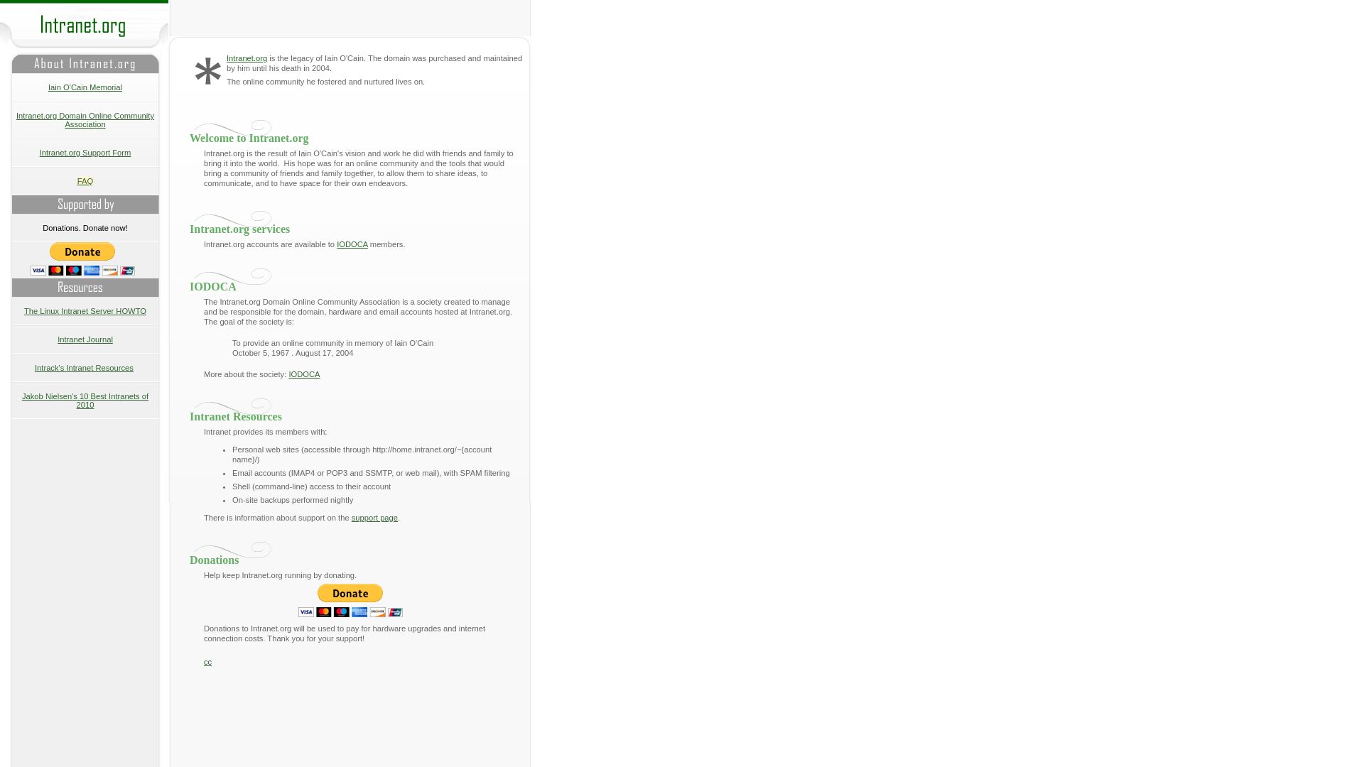 вебсайт intranet.org Є   ONLINE