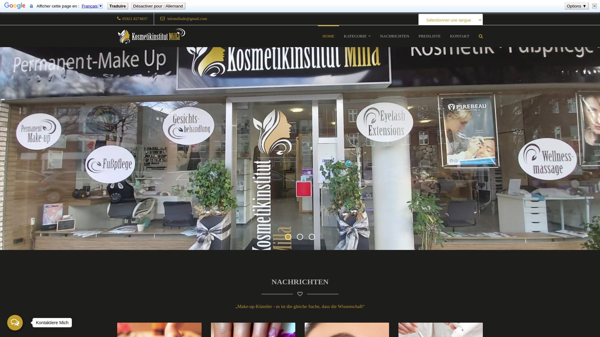 вебсайт kosmetikinstitut-milla.de Є   ONLINE