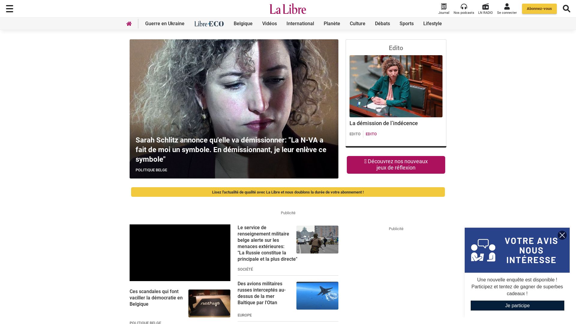 вебсайт lalibre.be Є   ONLINE