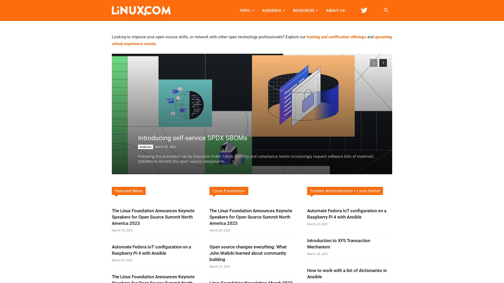 вебсайт linux.com Є   ONLINE