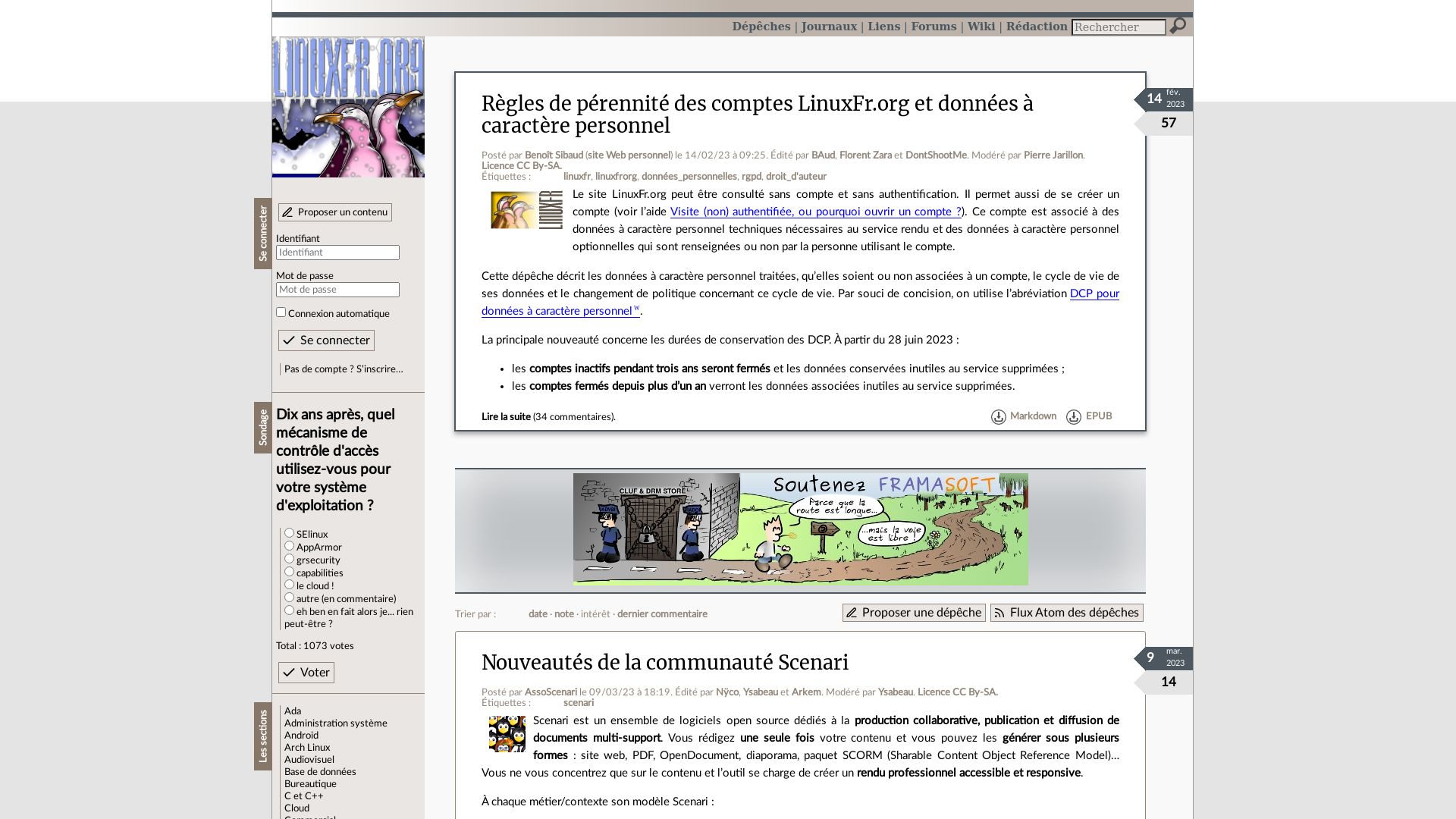 вебсайт linuxfr.org Є   ONLINE