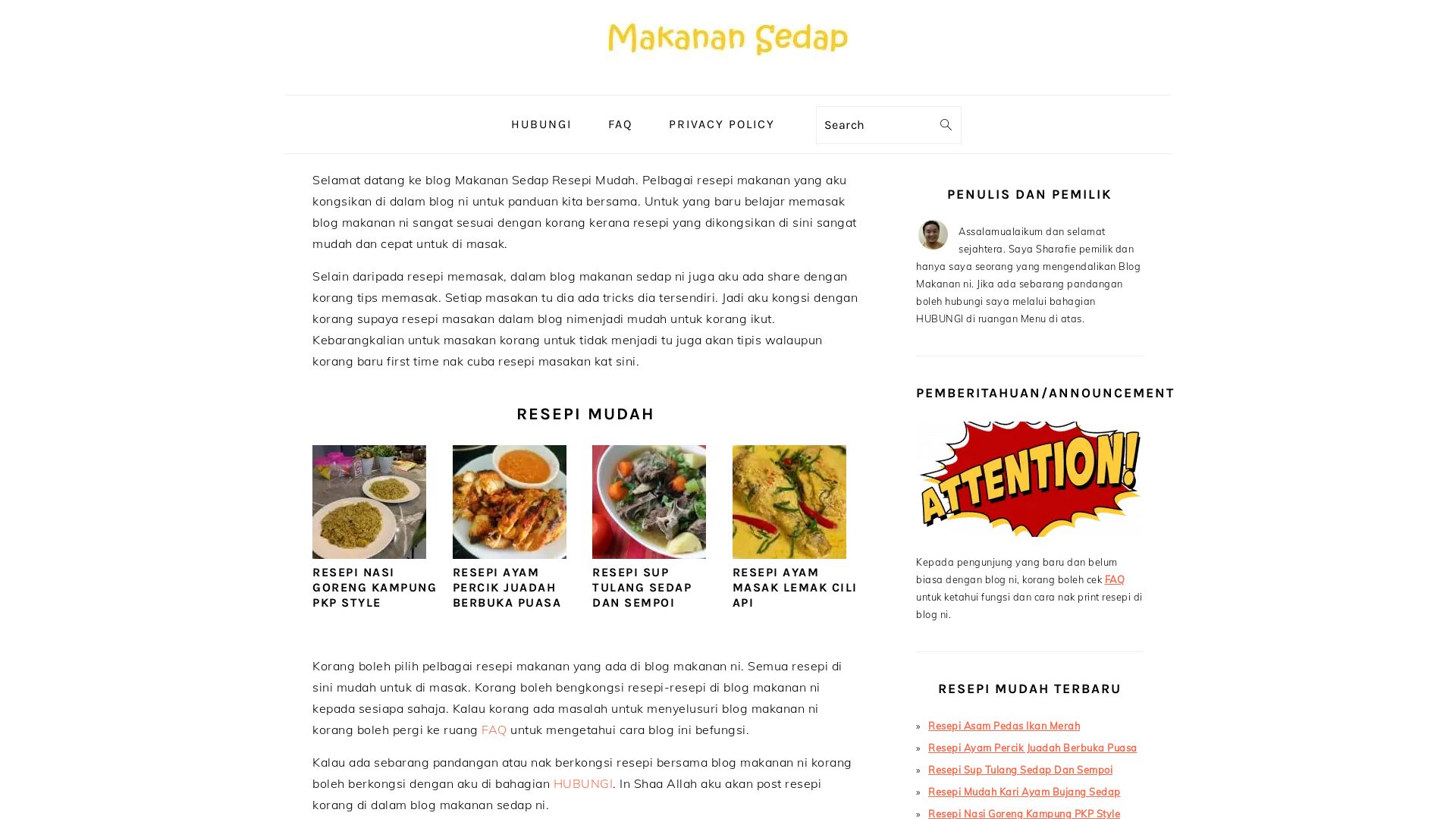 вебсайт makanansedap.my Є   ONLINE
