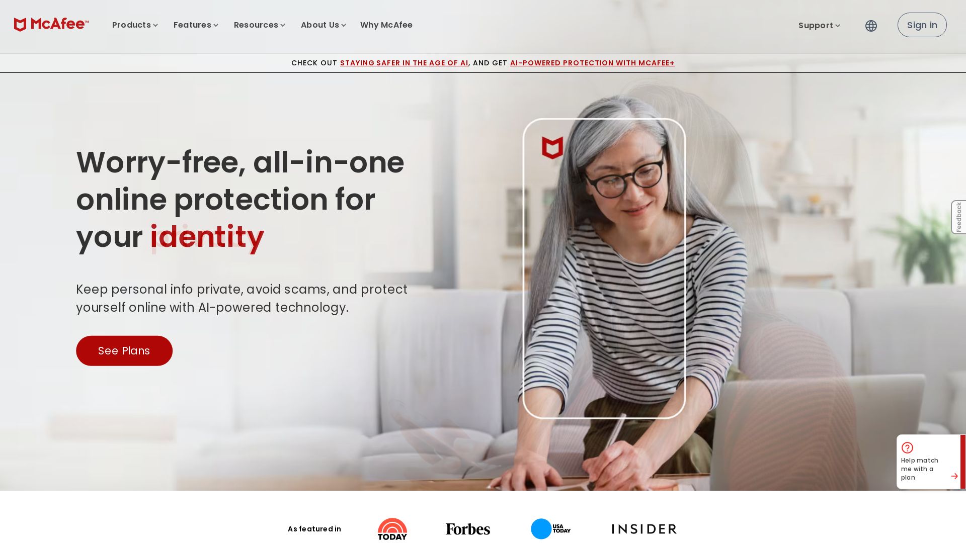 вебсайт mcafee.com Є   ONLINE