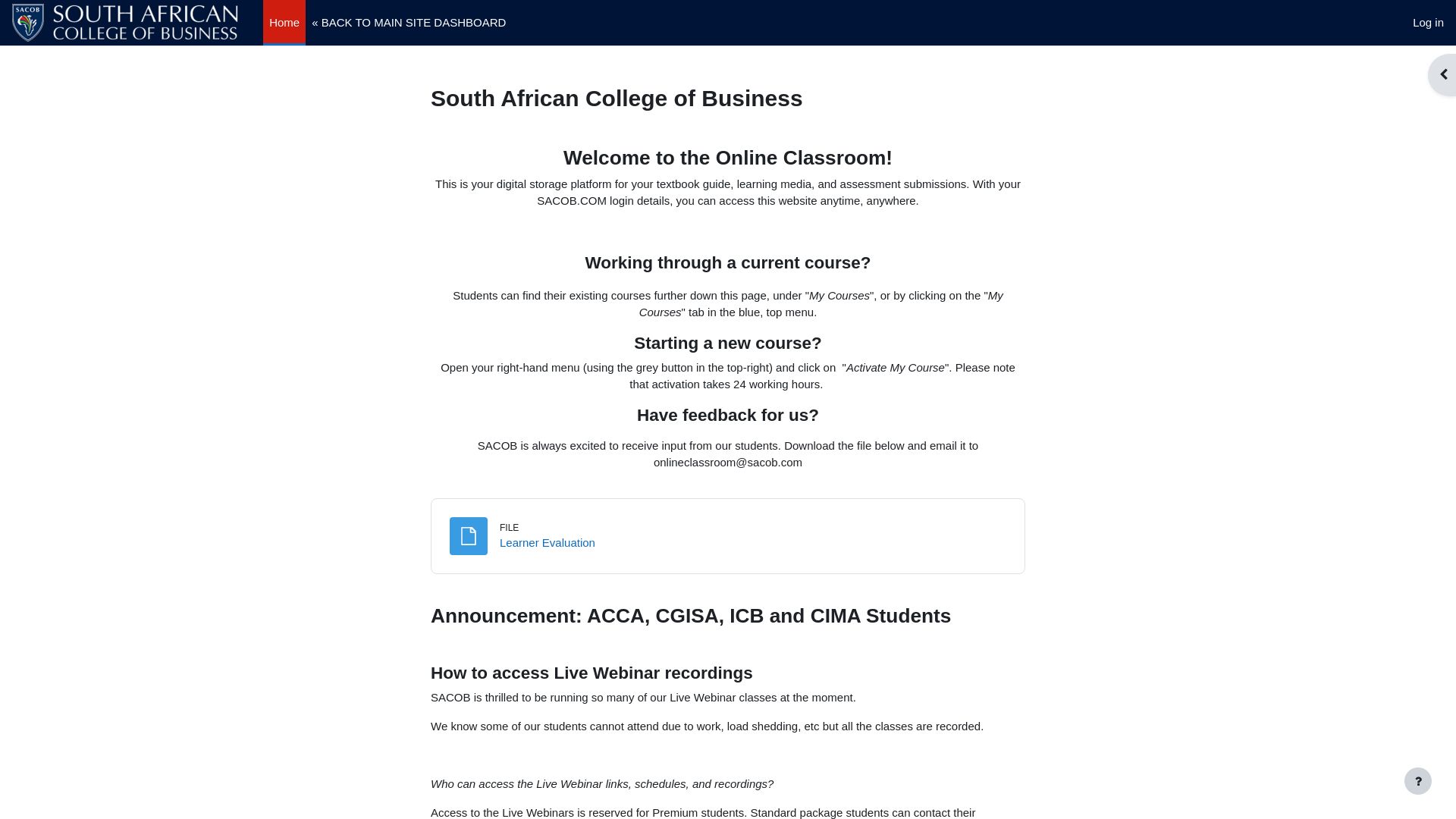 вебсайт moodle.sacob.com Є   ONLINE