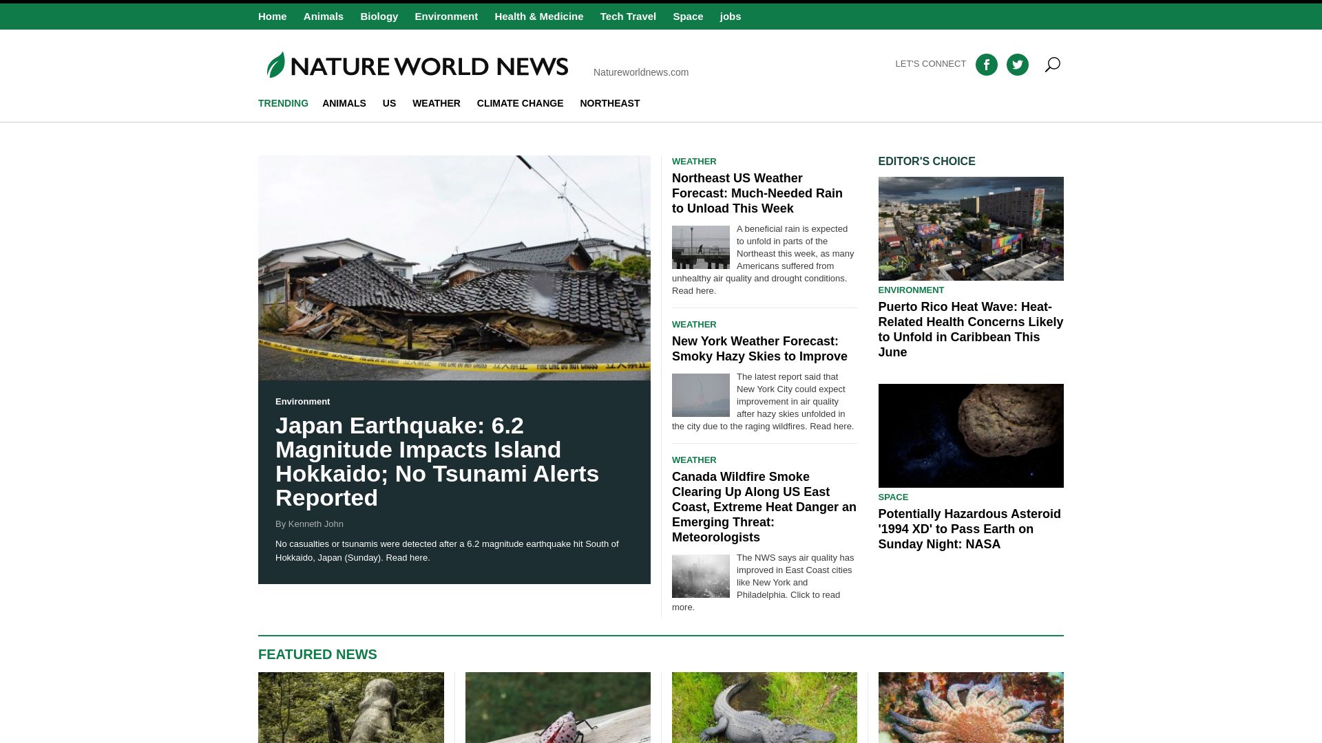 вебсайт natureworldnews.com Є   ONLINE