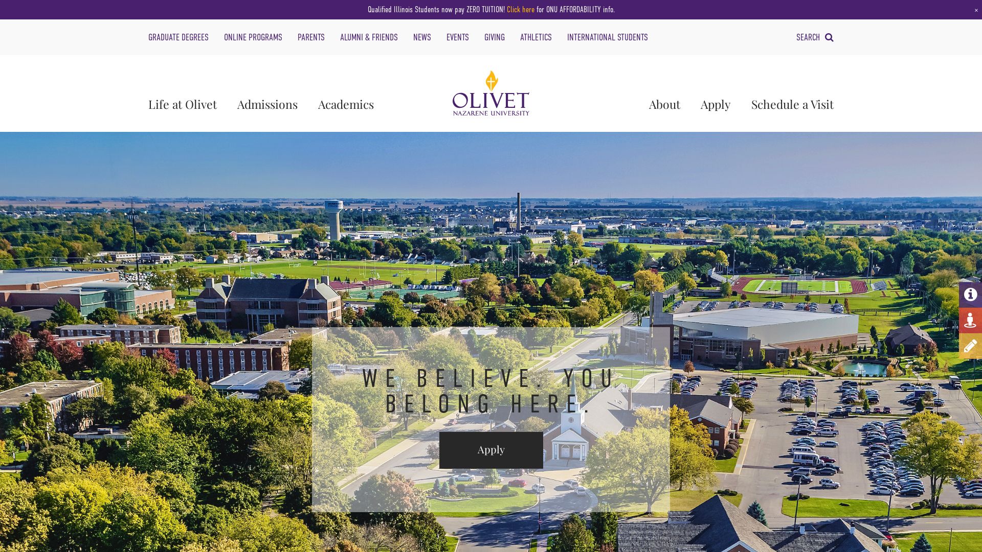 вебсайт olivet.edu Є   ONLINE