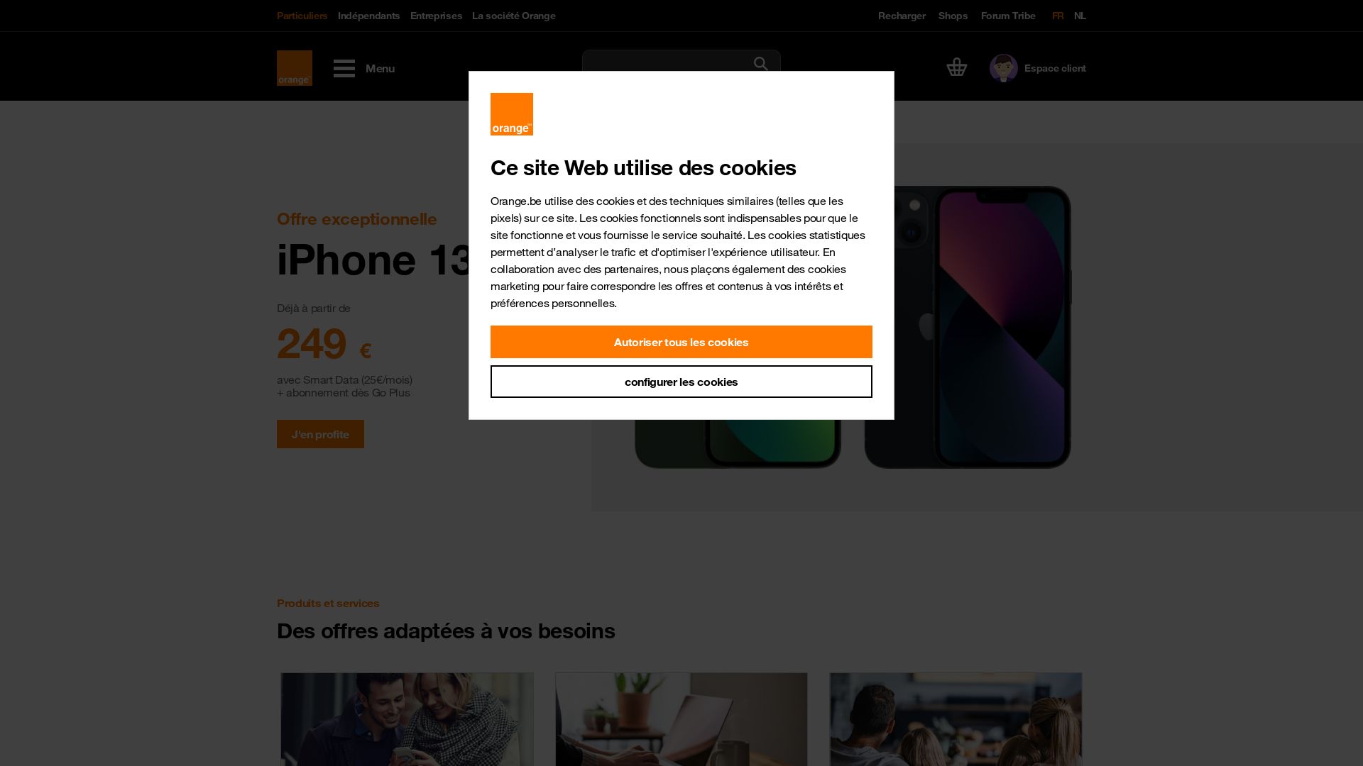 вебсайт orange.be Є   ONLINE