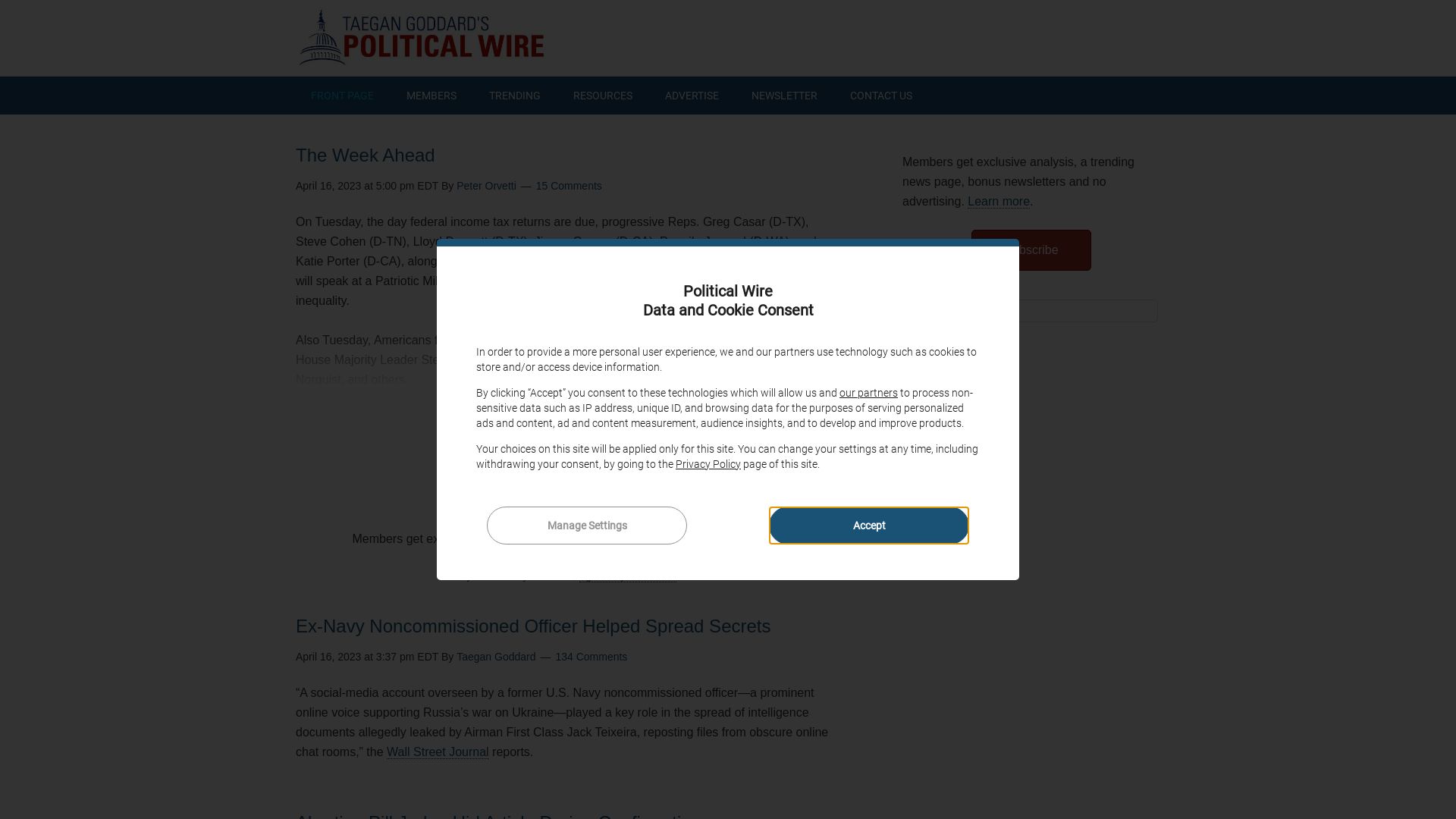 вебсайт politicalwire.com Є   ONLINE