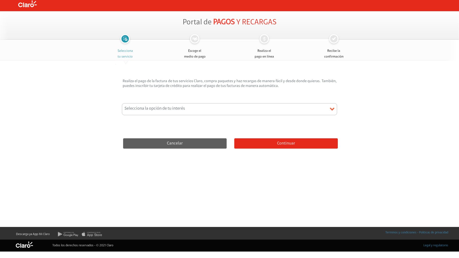 вебсайт portalpagos.claro.com.co Є   ONLINE
