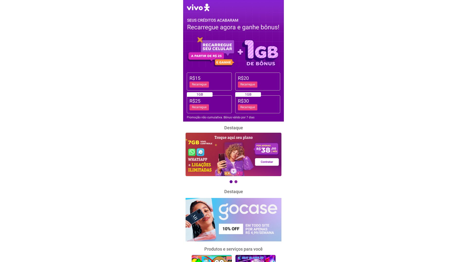 вебсайт portalrecarga.vivo.com.br Є   ONLINE