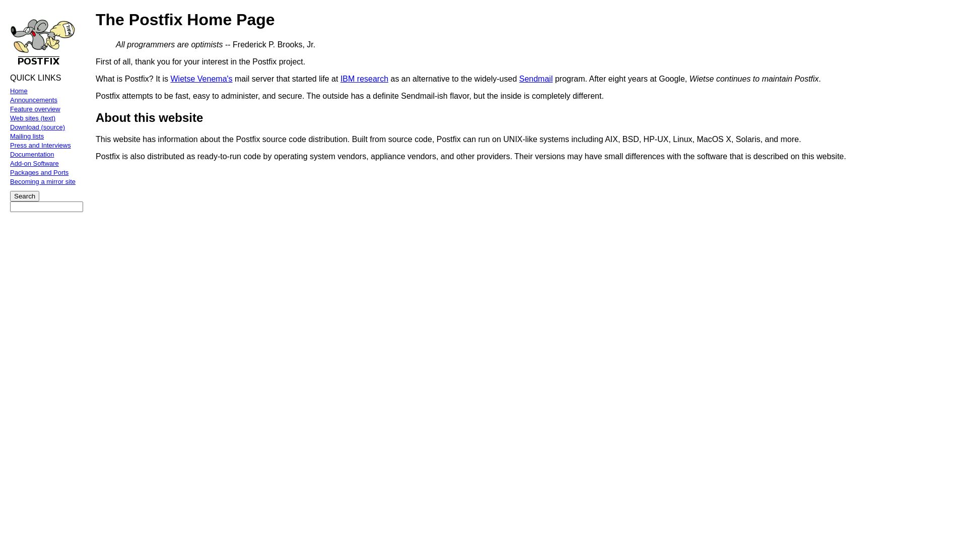 вебсайт postfix.org Є   ONLINE