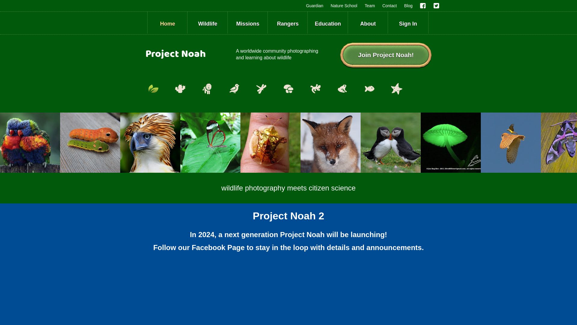 вебсайт projectnoah.org Є   ONLINE