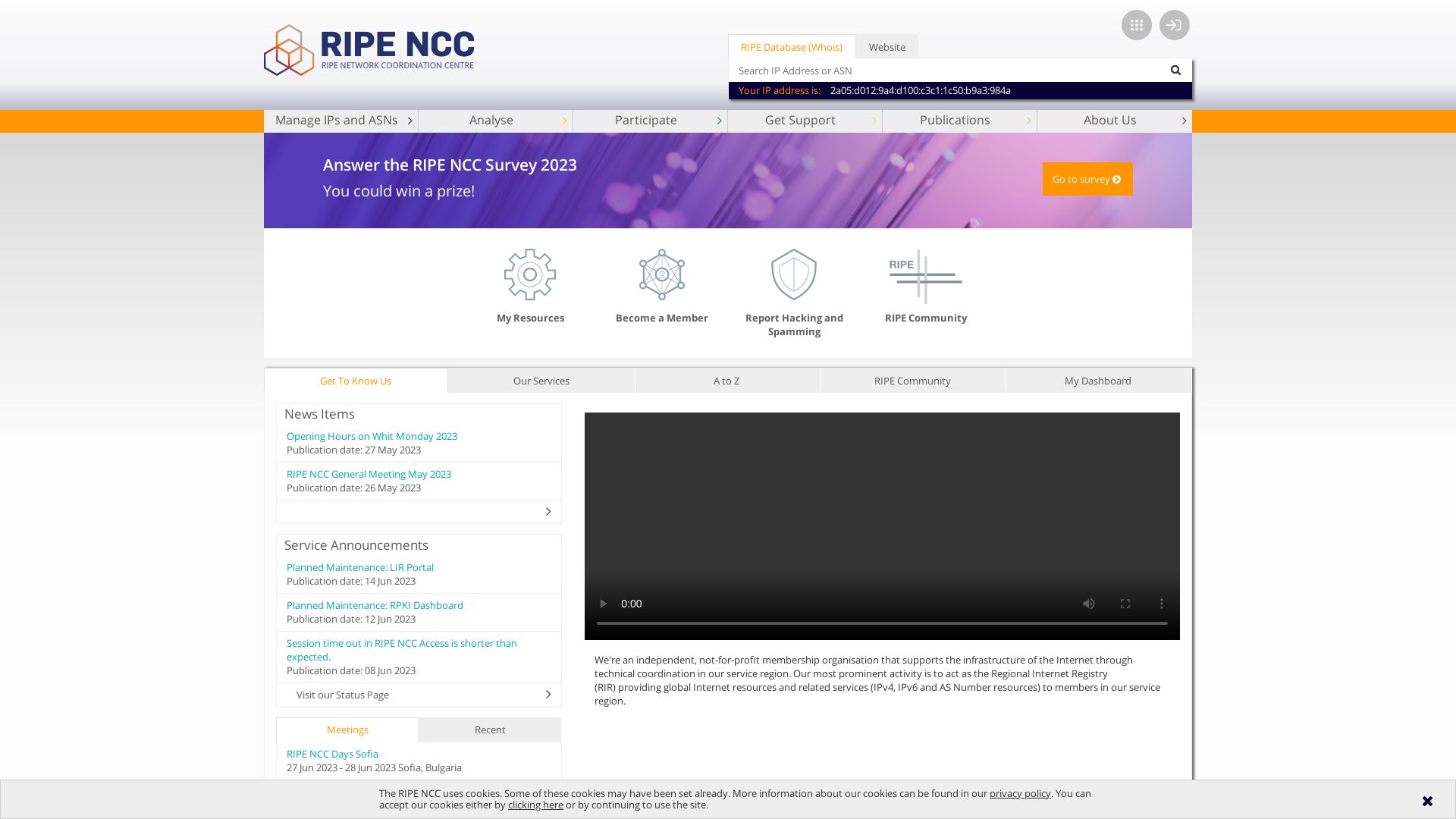 вебсайт ripe.net Є   ONLINE