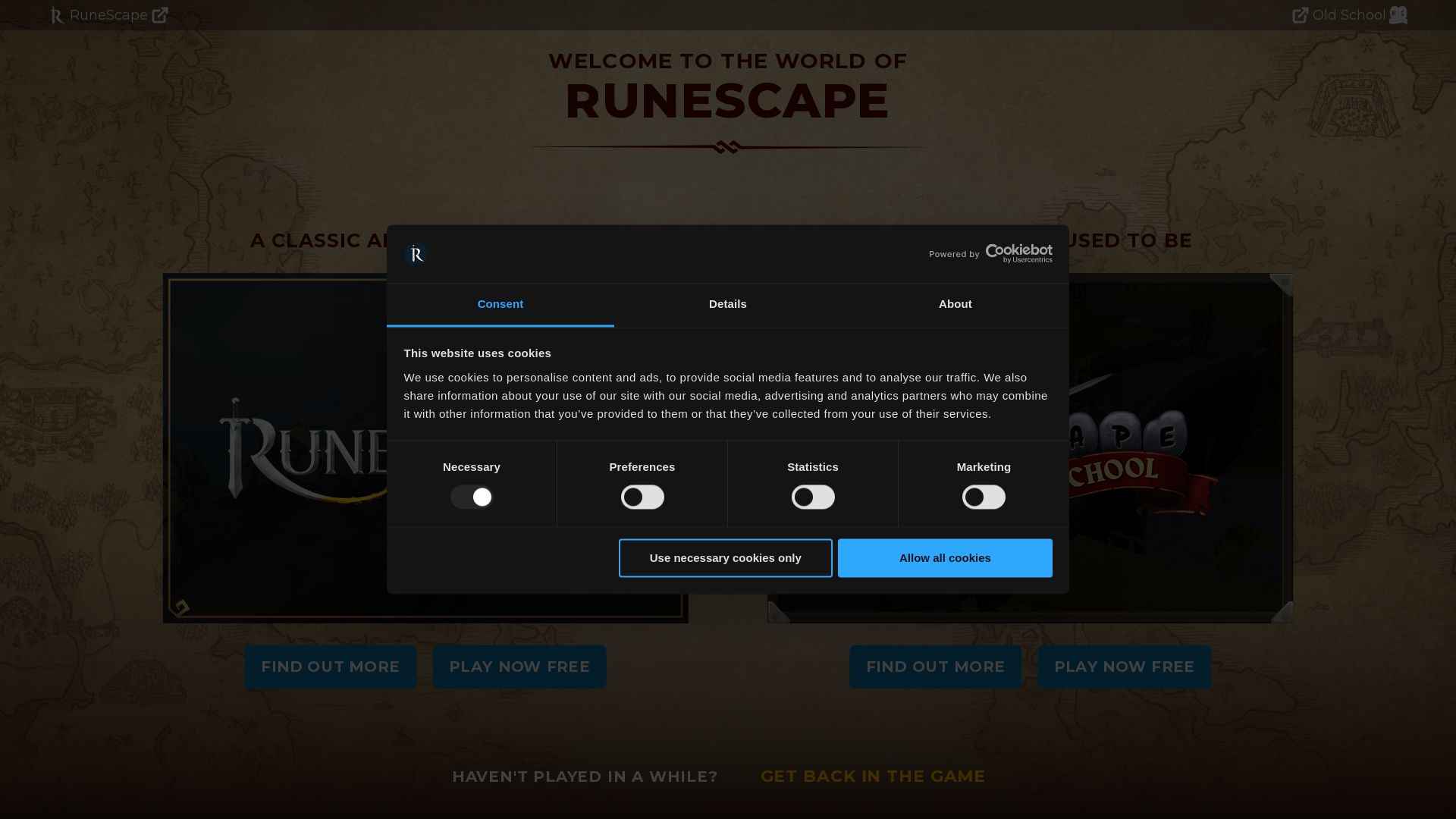 вебсайт runescape.com Є   ONLINE