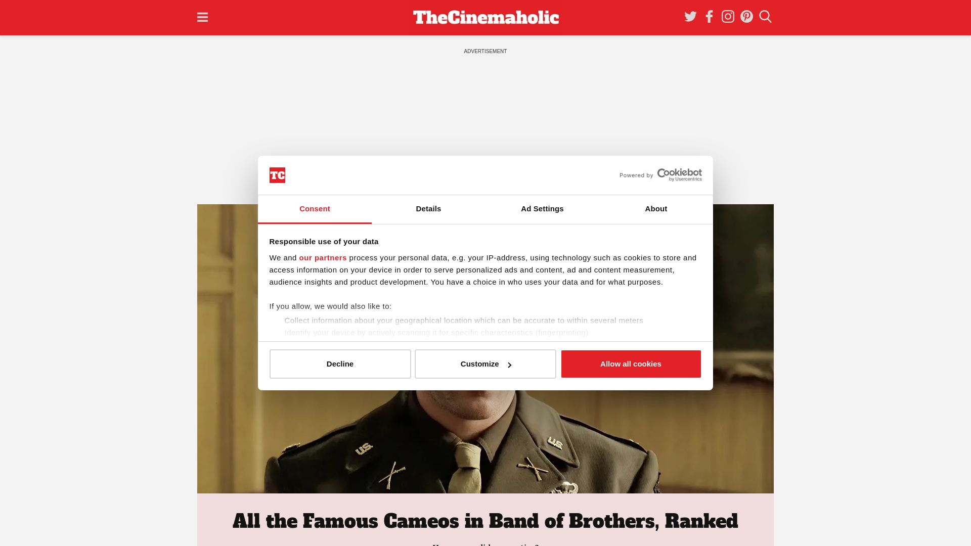 вебсайт thecinemaholic.com Є   ONLINE